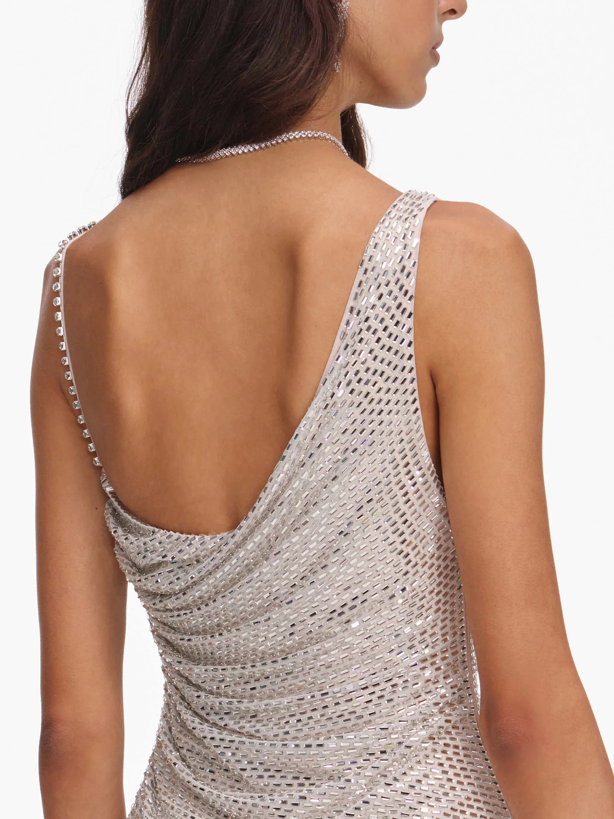 Self-portrait Elegant Cowl Neck Mini Dress with Low Back - Size 6 - Image 5