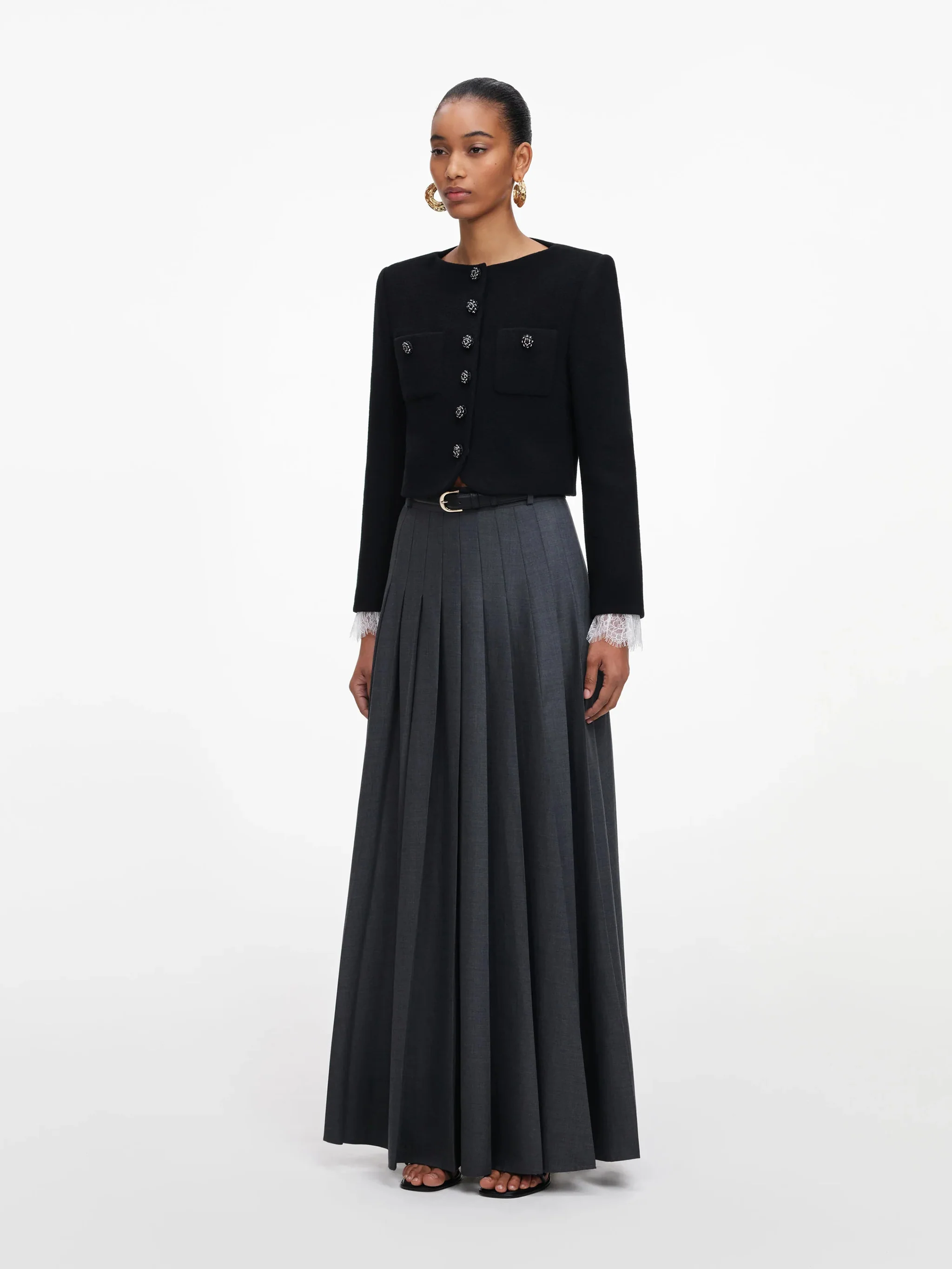 Self-portrait Elegant Removable Belted Mini Skirt with Split Design Size UK 6 - Image 2