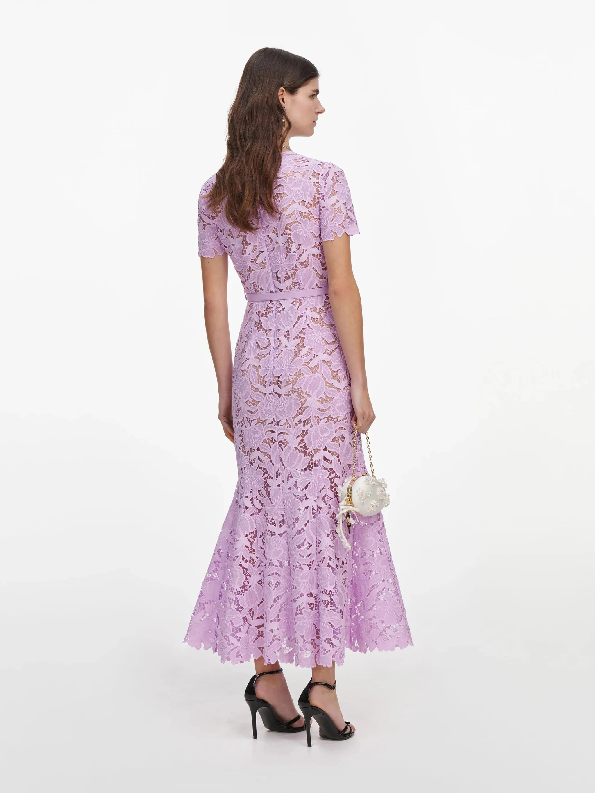 Self-portrait Fitted Mini Dress with Removable Lining and Belt - Image 3