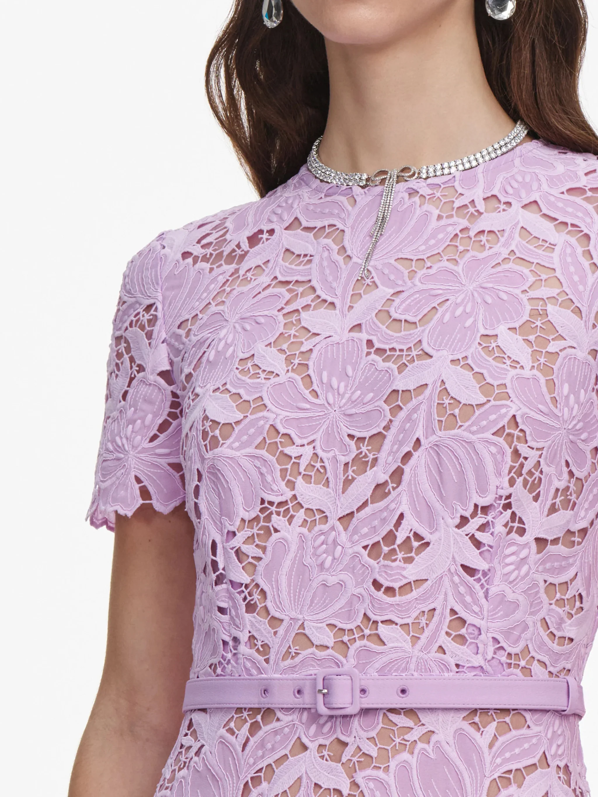 Self-portrait Fitted Mini Dress with Removable Lining and Belt - Image 5