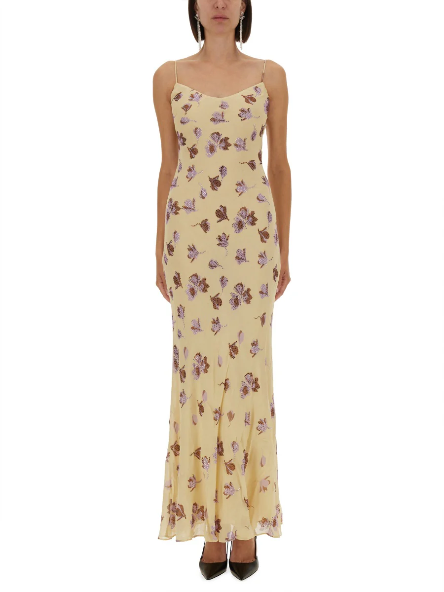 SELF-PORTRAIT Floral Rhinestone Maxi Dress