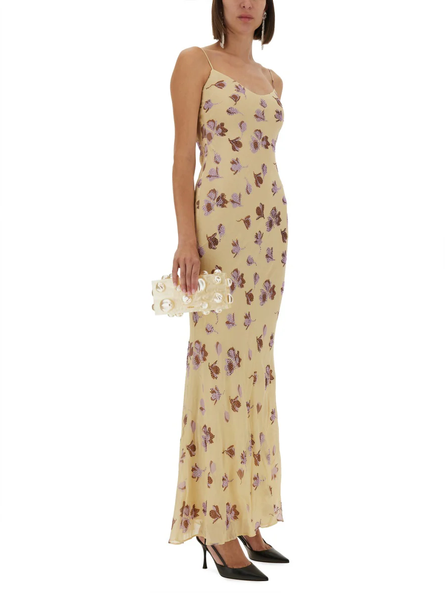 SELF-PORTRAIT Floral Rhinestone Maxi Dress - Image 4