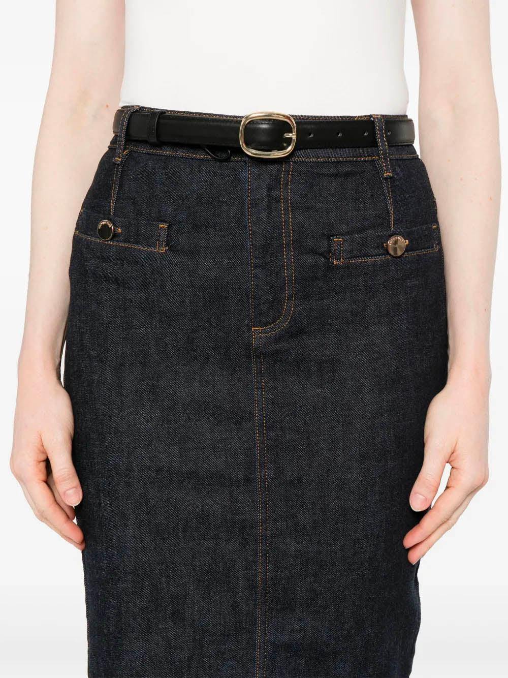 Self-portrait Front Button Mini Skirt with Zip Closure and Matching Belt - Size 4 - Image 5