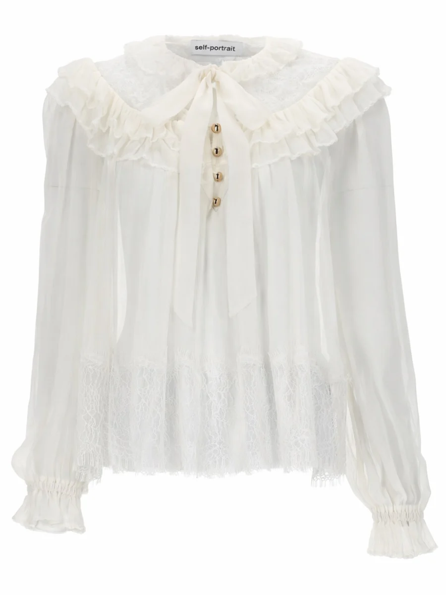 SELF-PORTRAIT Georgette Lace Blouse