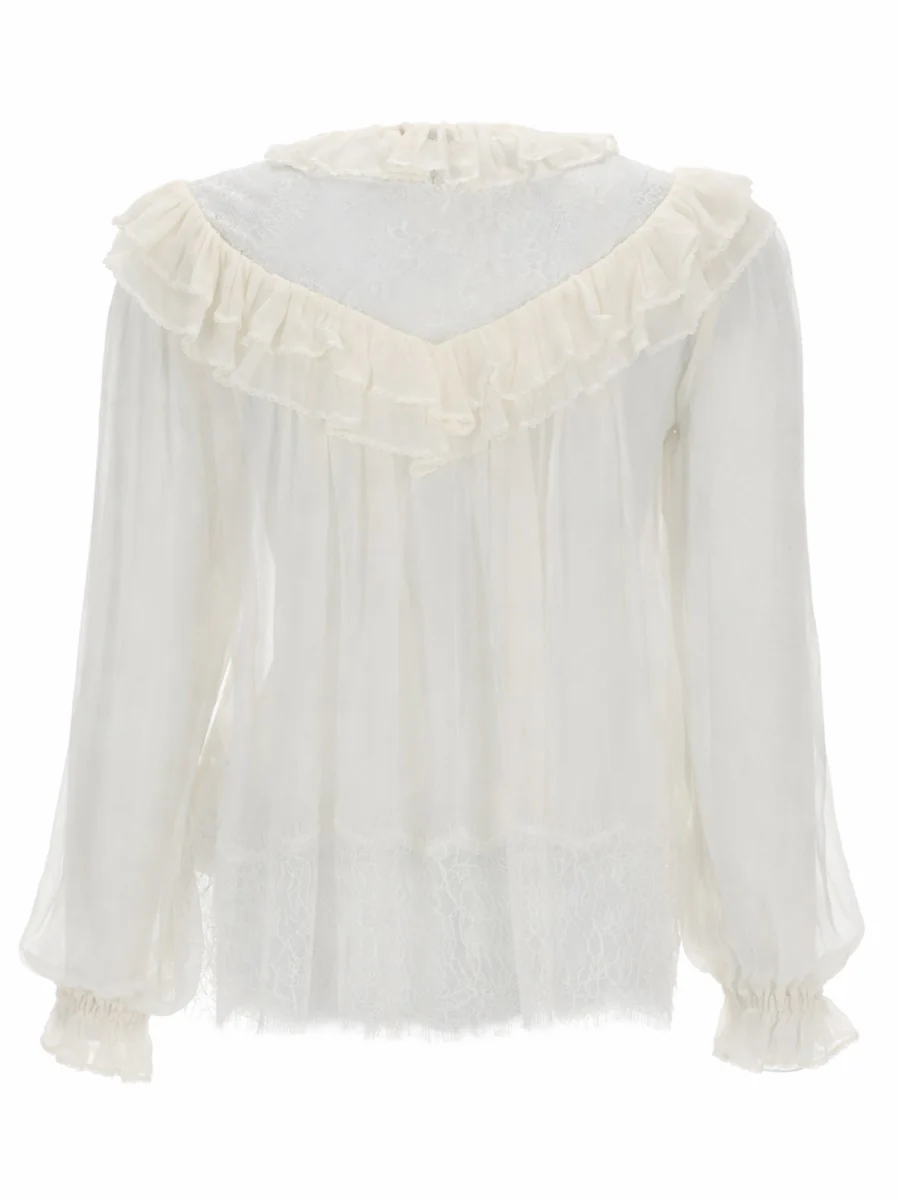 SELF-PORTRAIT Georgette Lace Blouse - Image 2
