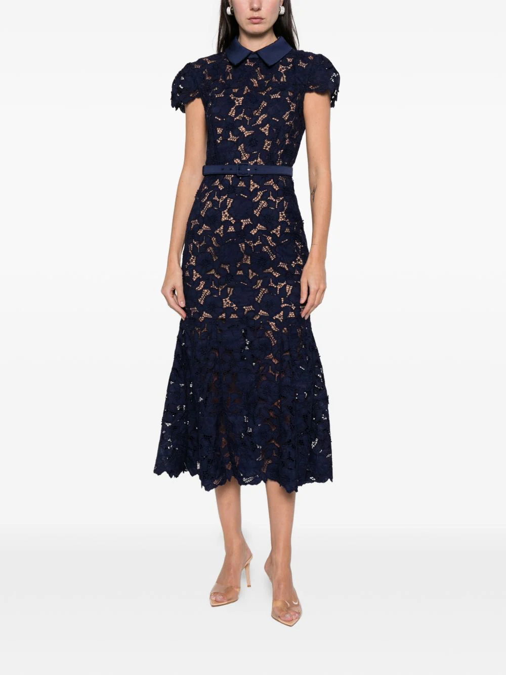 SELF-PORTRAIT Guipure Lace Midi Dress - Image 3