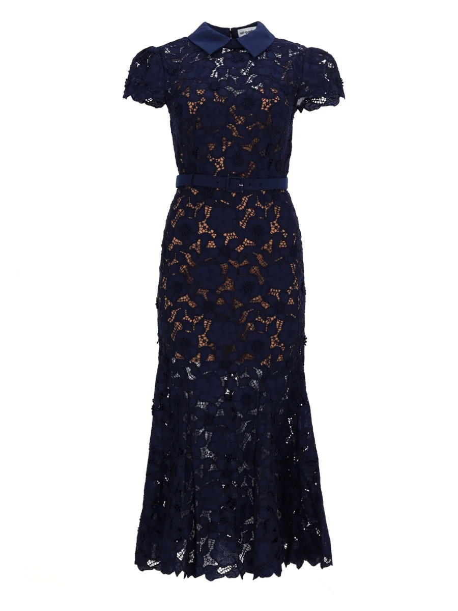 SELF-PORTRAIT Guipure Lace Midi Dress