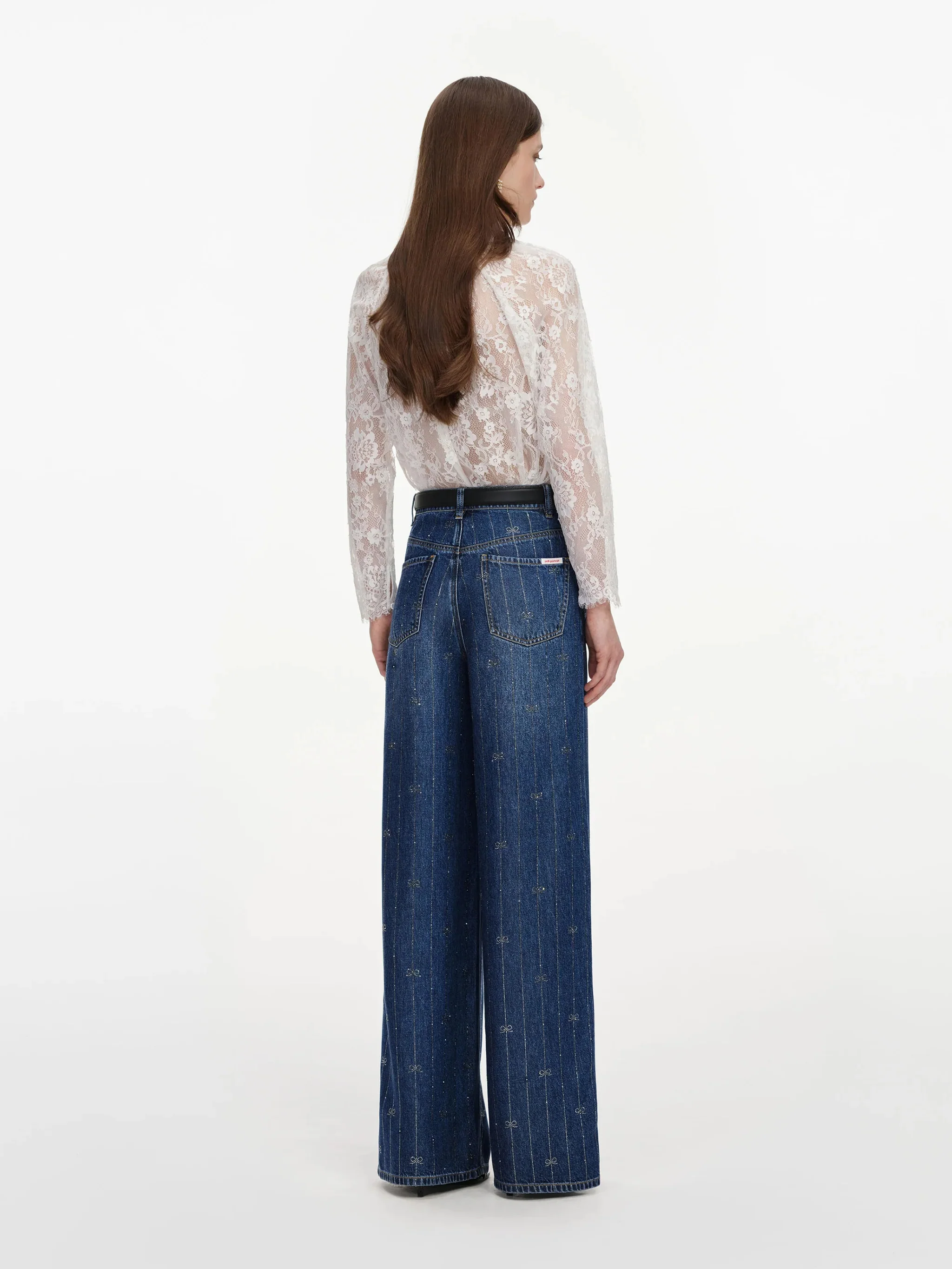 Self-portrait High Waist Sequin Embellished Jeans - Size 26 - Image 3