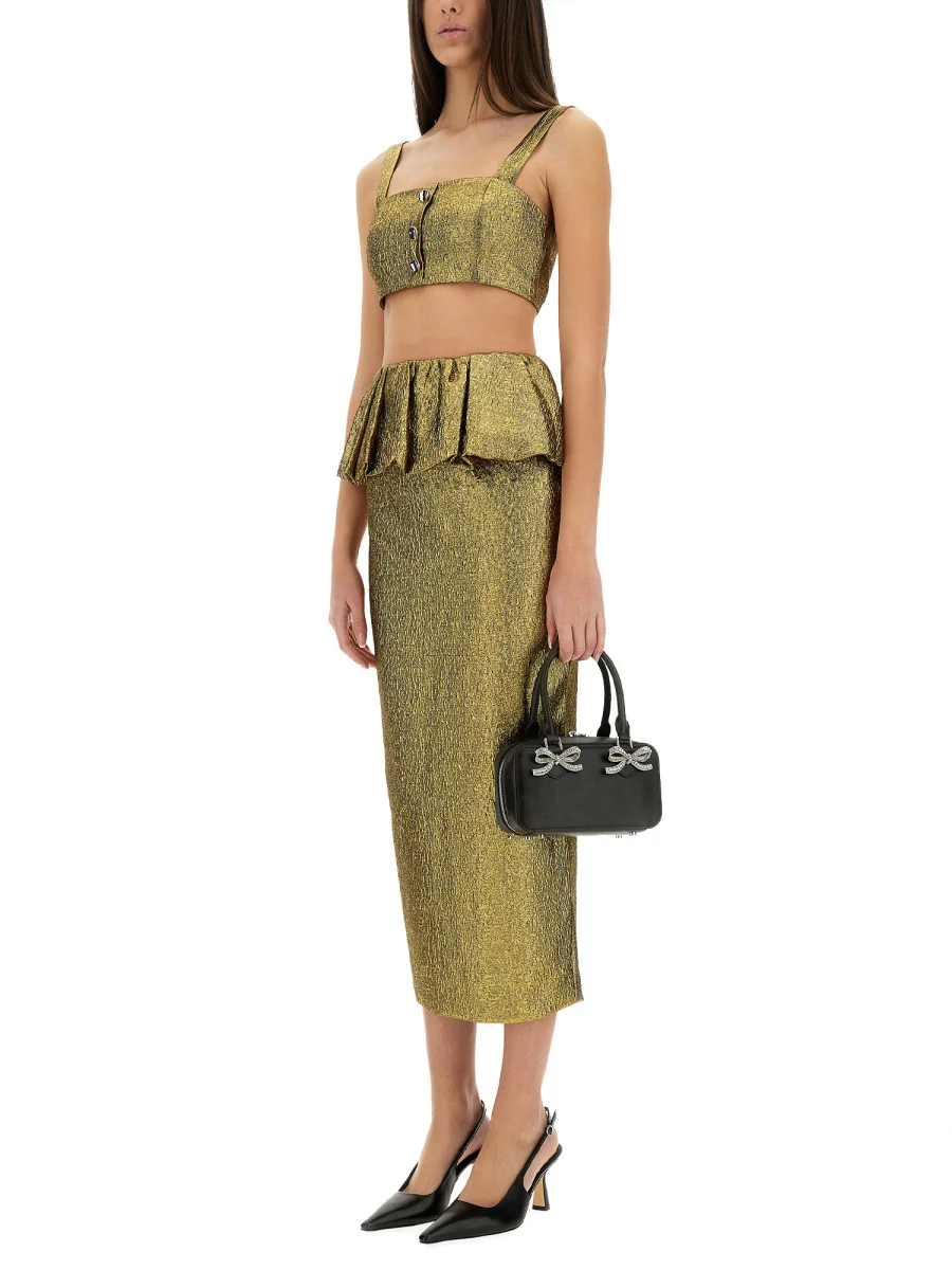 SELF-PORTRAIT METALLIC JACQUARD CROP TOP - Image 2
