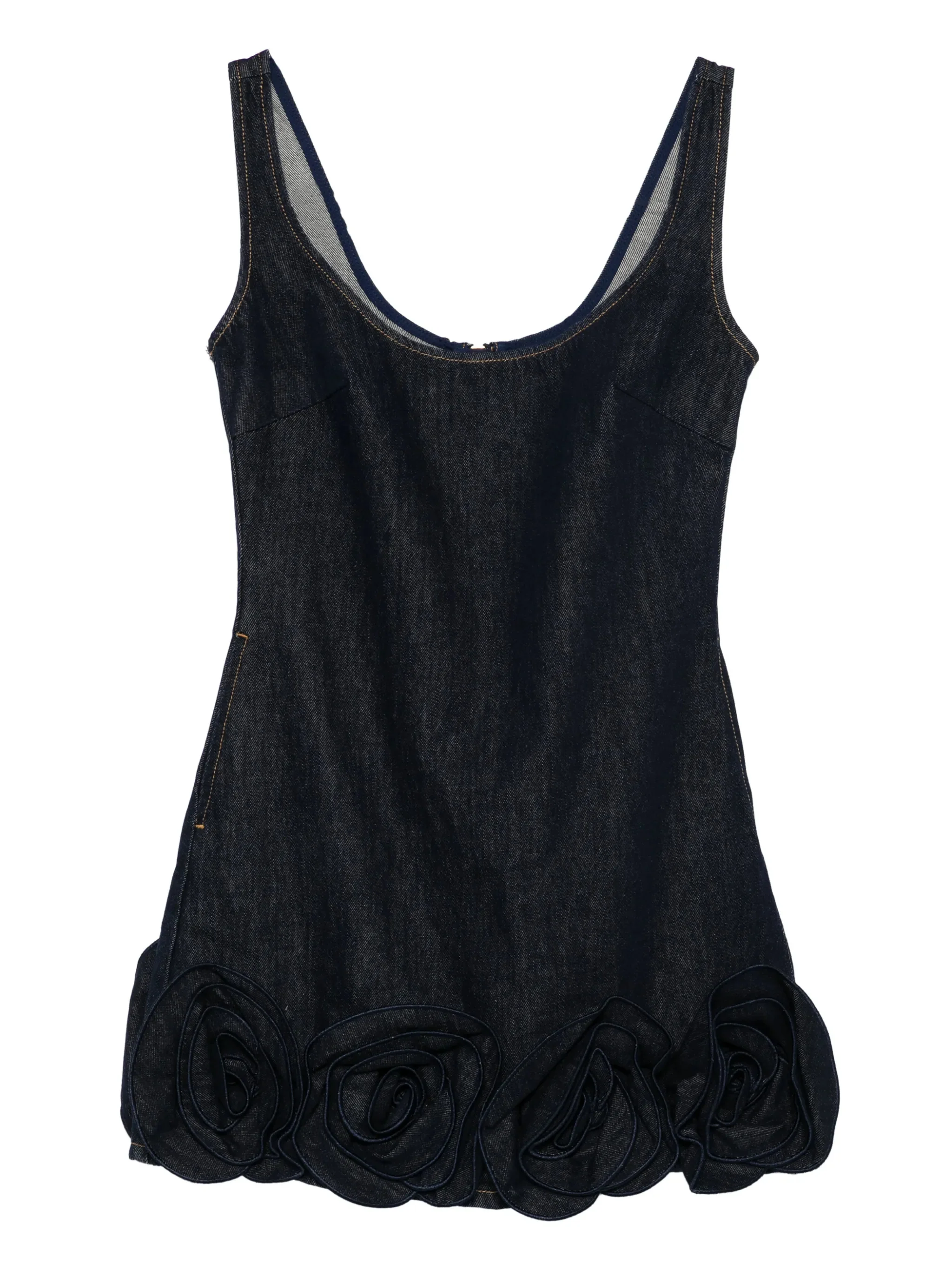 Self-portrait Mini Dress with 3D Floral Hem and Back Zip Closure - Size 6