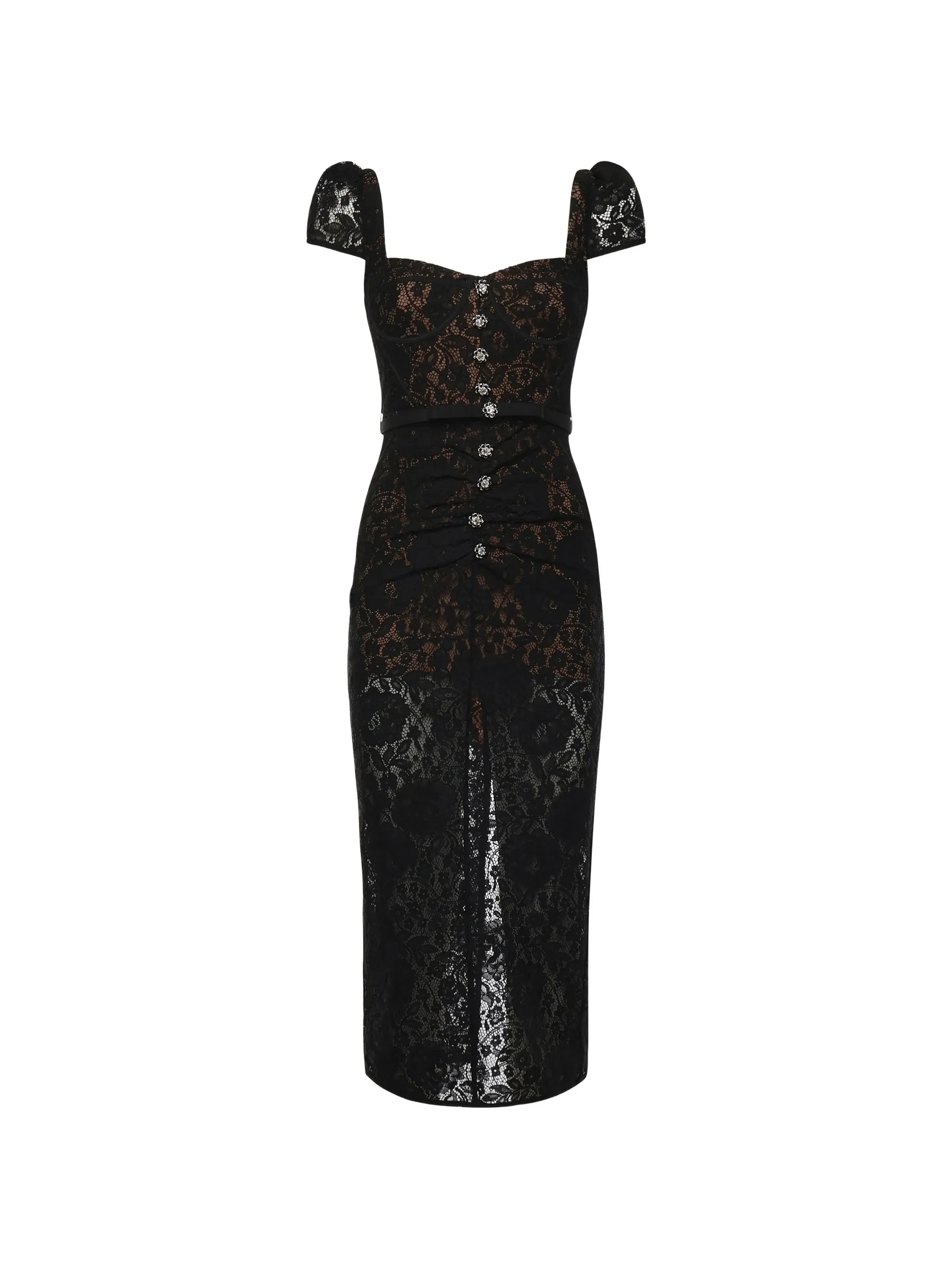 Self-portrait Mini Dress with Sweetheart Neckline and Removable Belt - UK Size 6