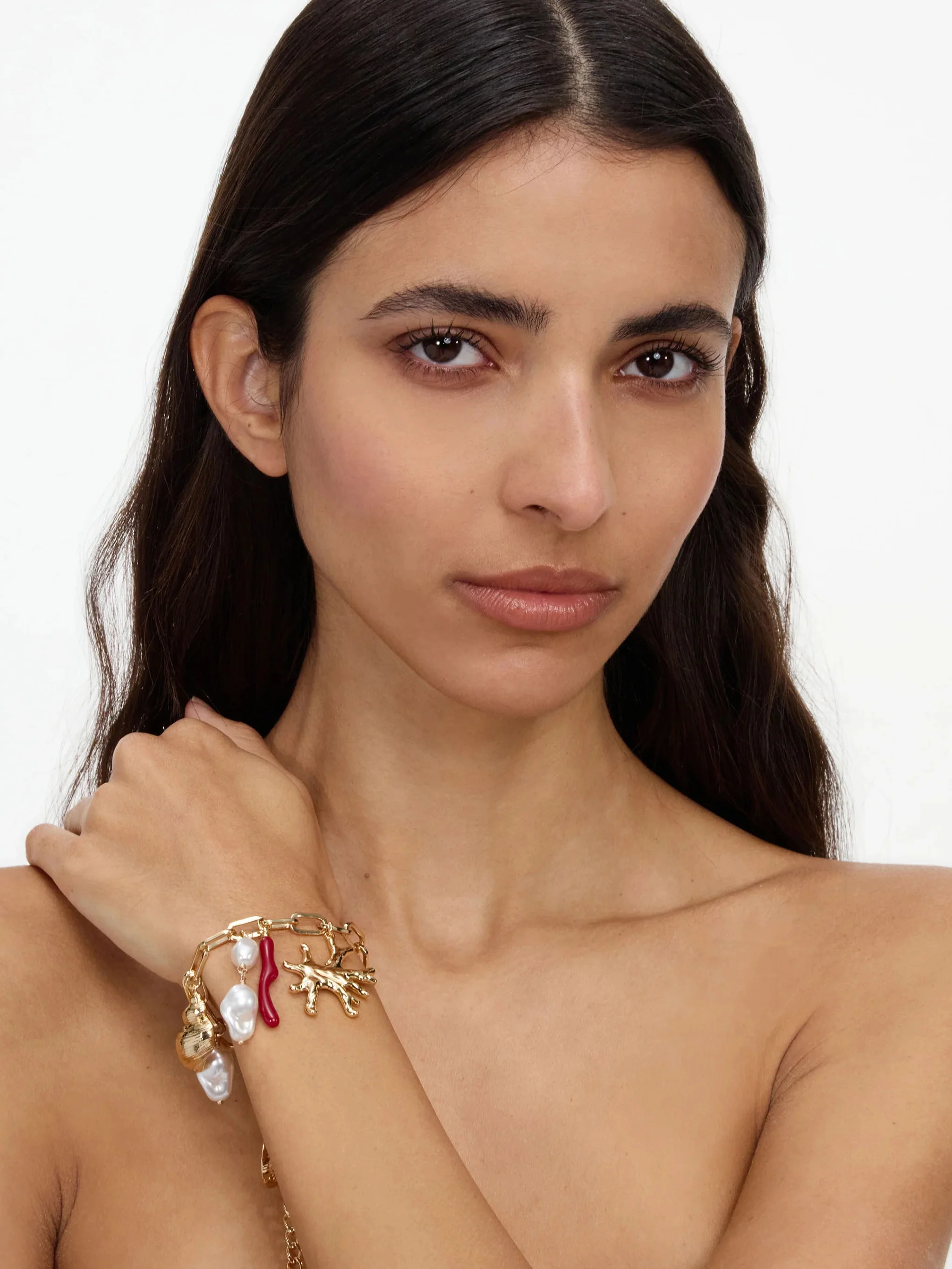 Self-portrait Mini Gold Covered Brass Charm Bracelet - Image 2