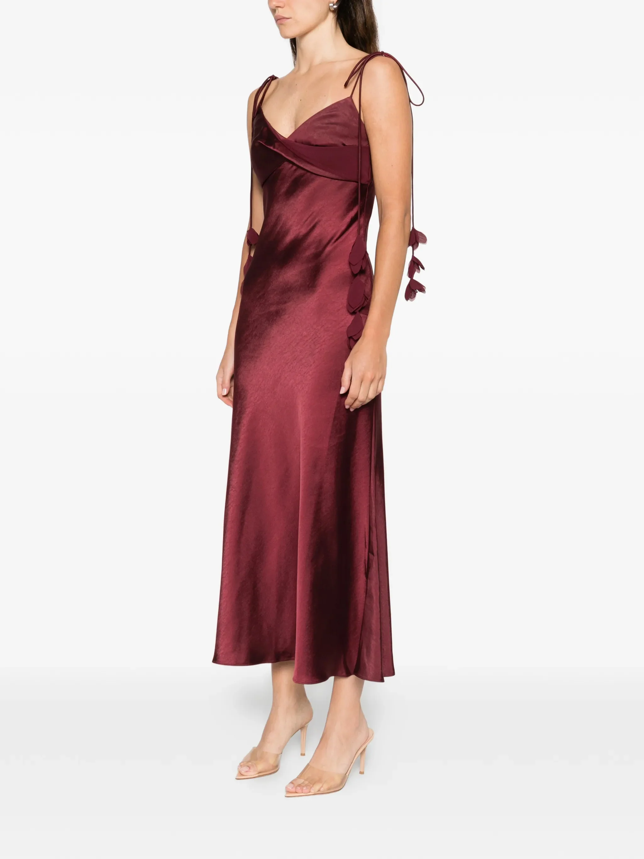 Self-portrait Mini Satin Floral Dress with Enhanced Bust Details - Size 6 - Image 3