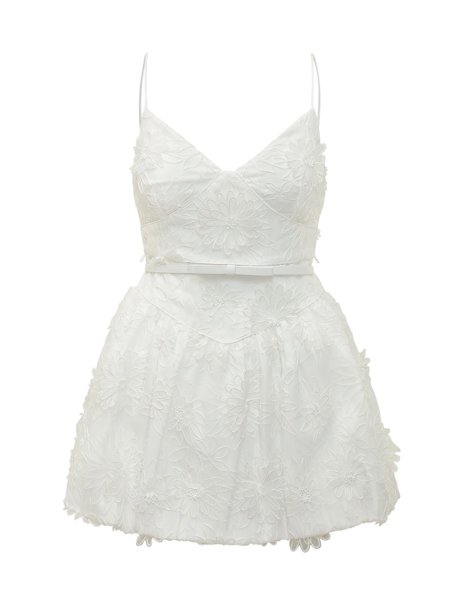 Self-portrait Mini Suit in Light Knit with Floral Embroidery
