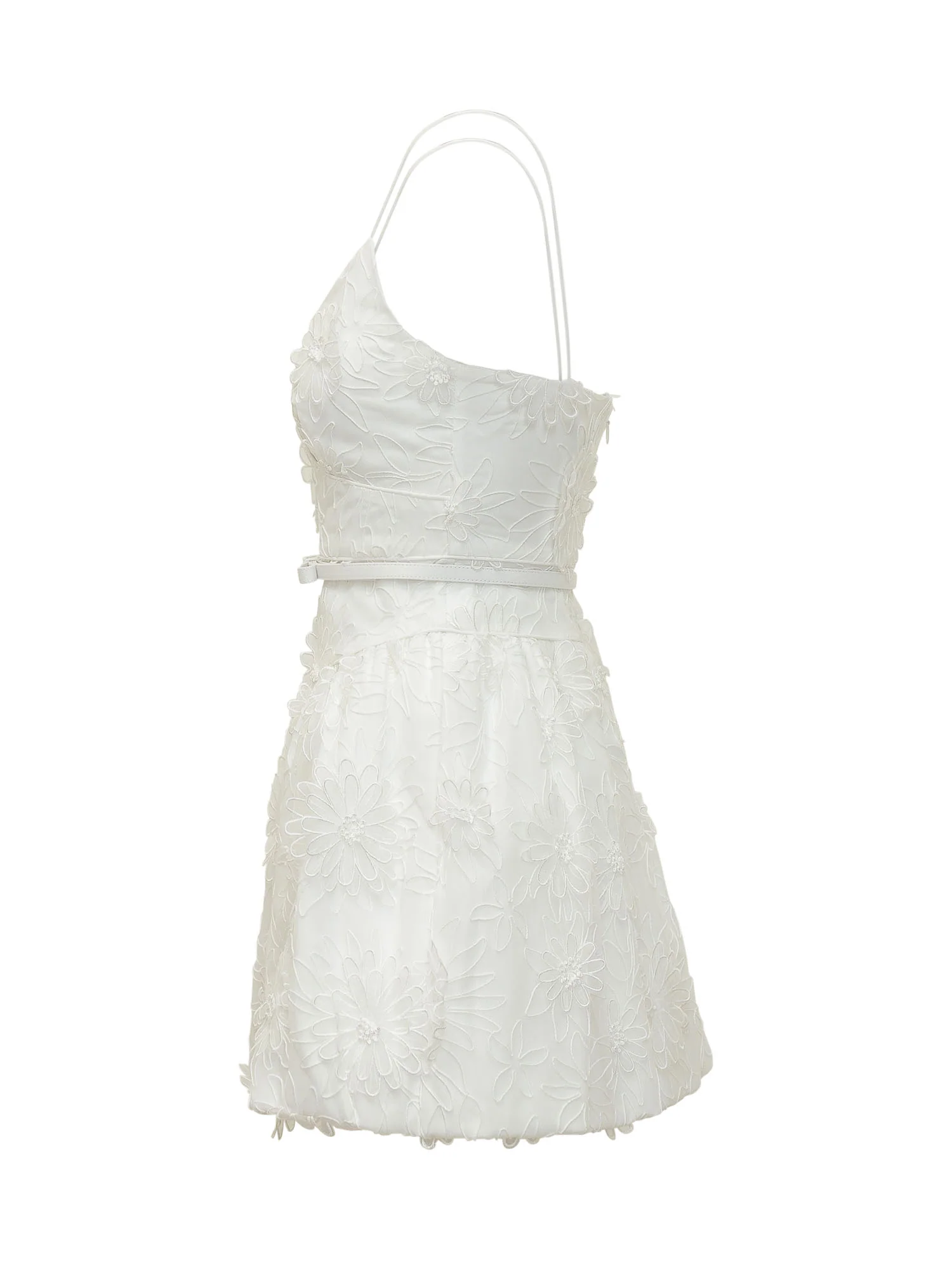 Self-portrait Mini Suit in Light Knit with Floral Embroidery - Image 3