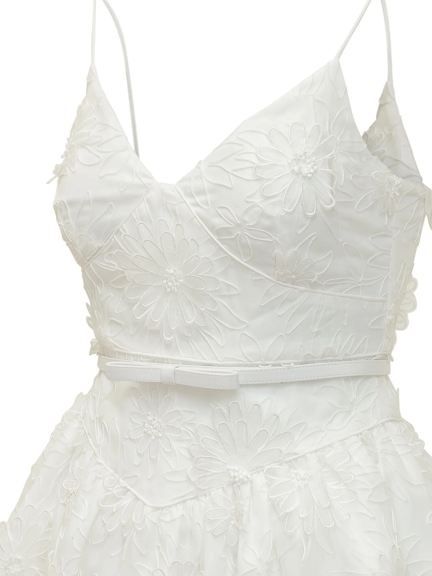 Self-portrait Mini Suit in Light Knit with Floral Embroidery - Image 4