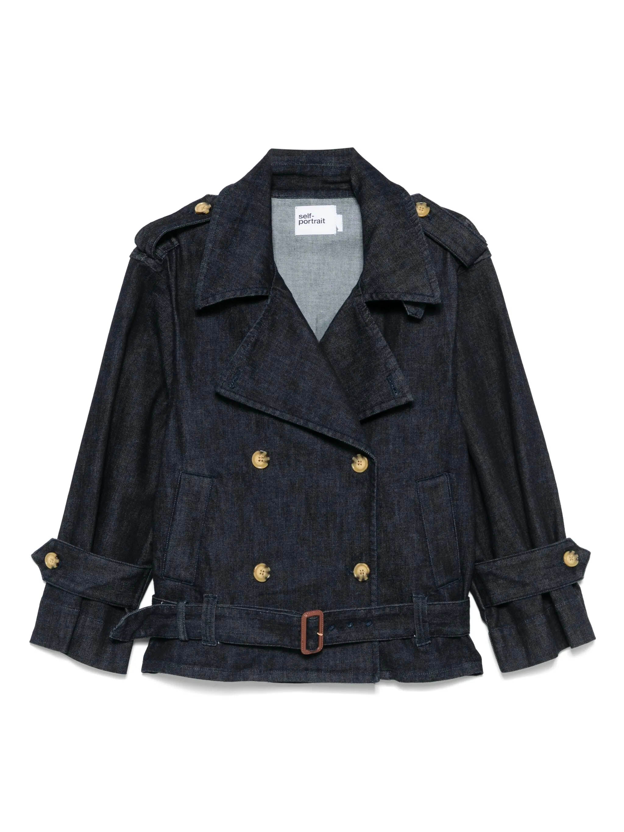 Self-portrait Oversized Jacket with Belt - Size 6