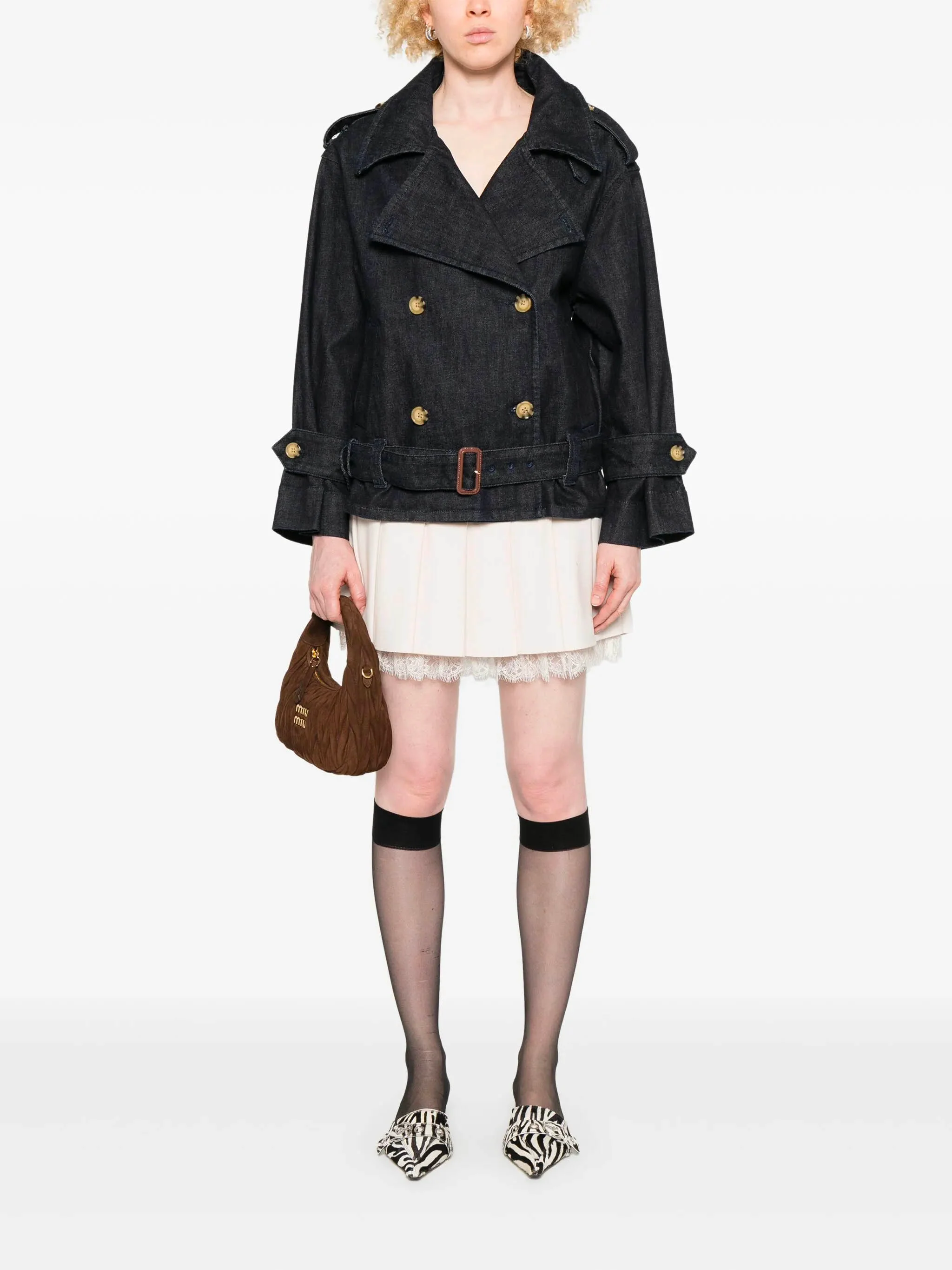 Self-portrait Oversized Jacket with Belt - Size 6 - Image 2