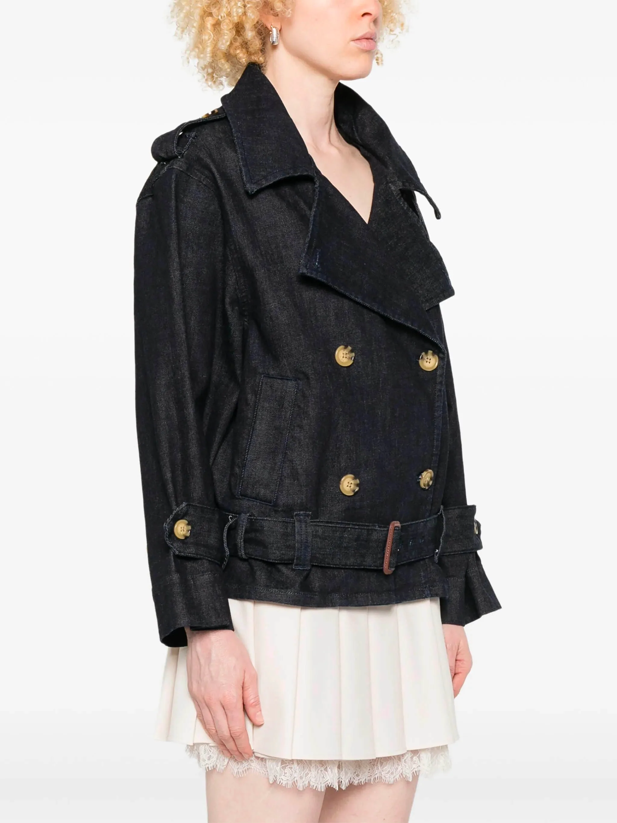 Self-portrait Oversized Jacket with Belt - Size 6 - Image 3