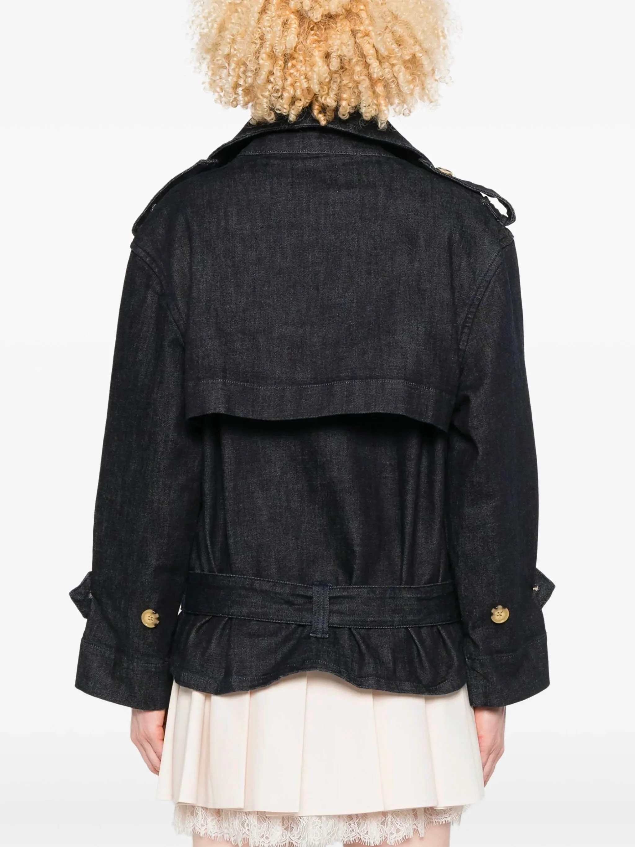 Self-portrait Oversized Jacket with Belt - Size 6 - Image 4