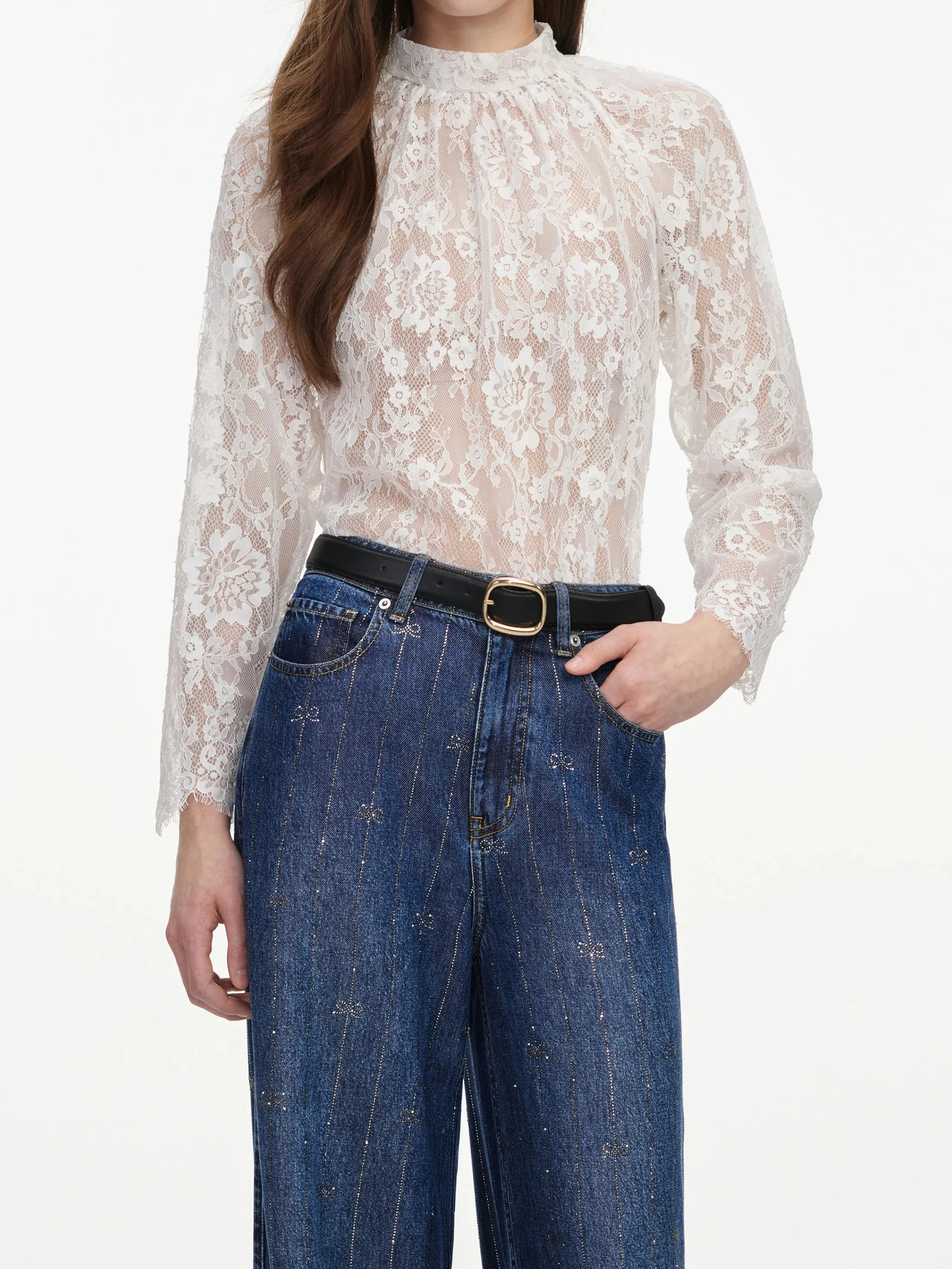 Self-portrait Refined Fit Mini Shirt with Back Button Closure - Size UK 6 - Image 4