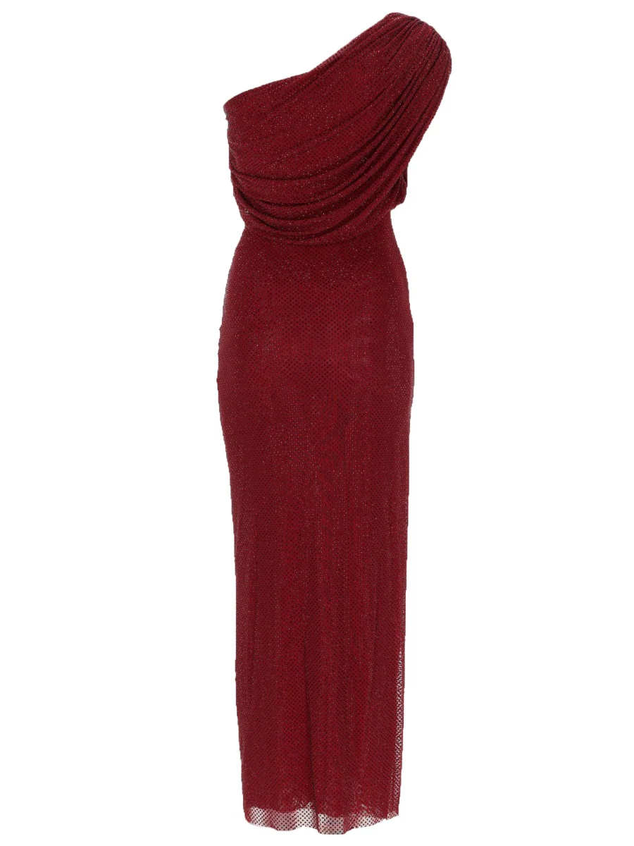 SELF-PORTRAIT Rhinestone Drape Midi Dress - Image 2