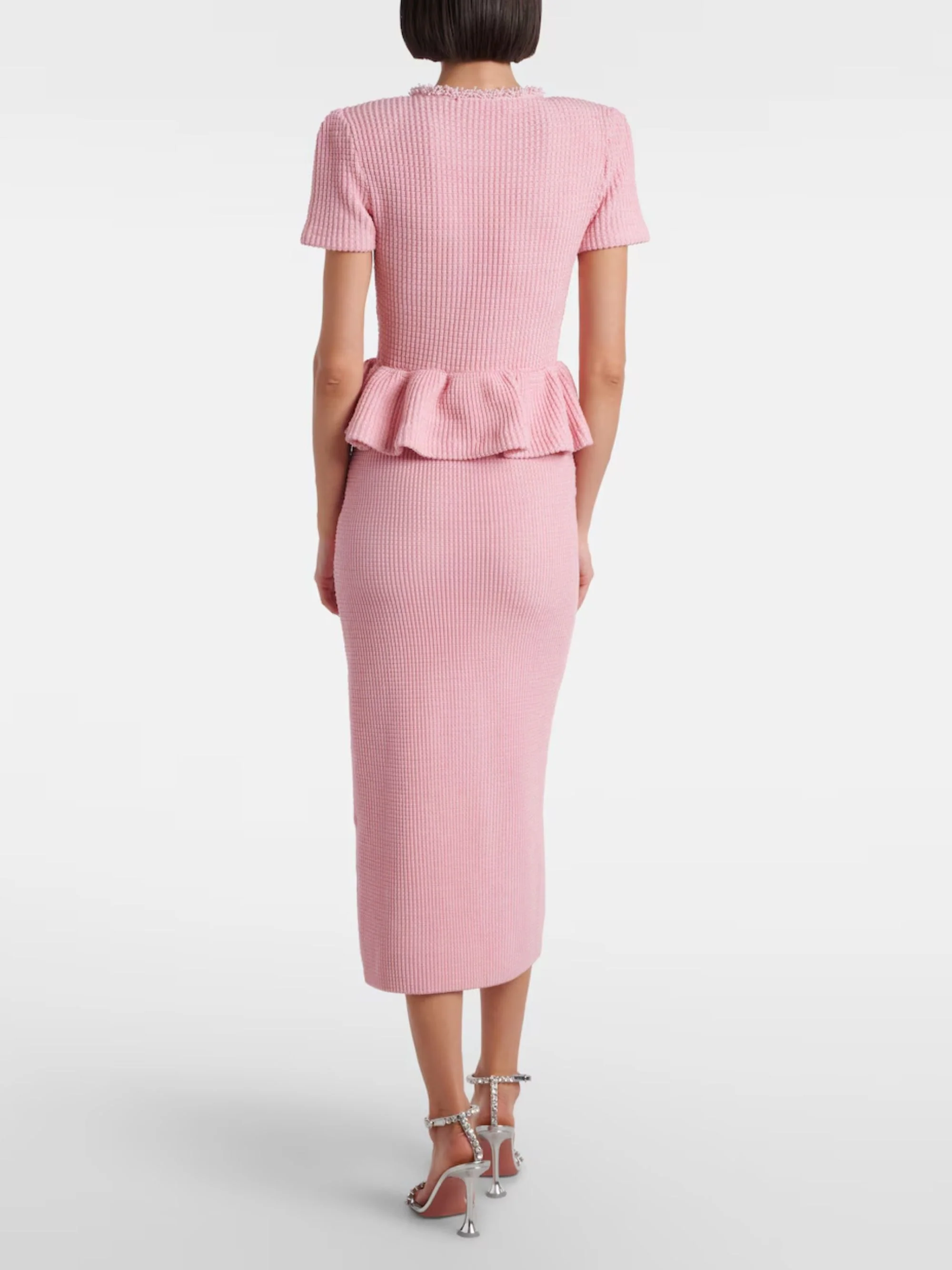 Self-portrait SELF PORTRAIT Elegant Knit Midi Dress with Rhinestone Embellishments - Image 3