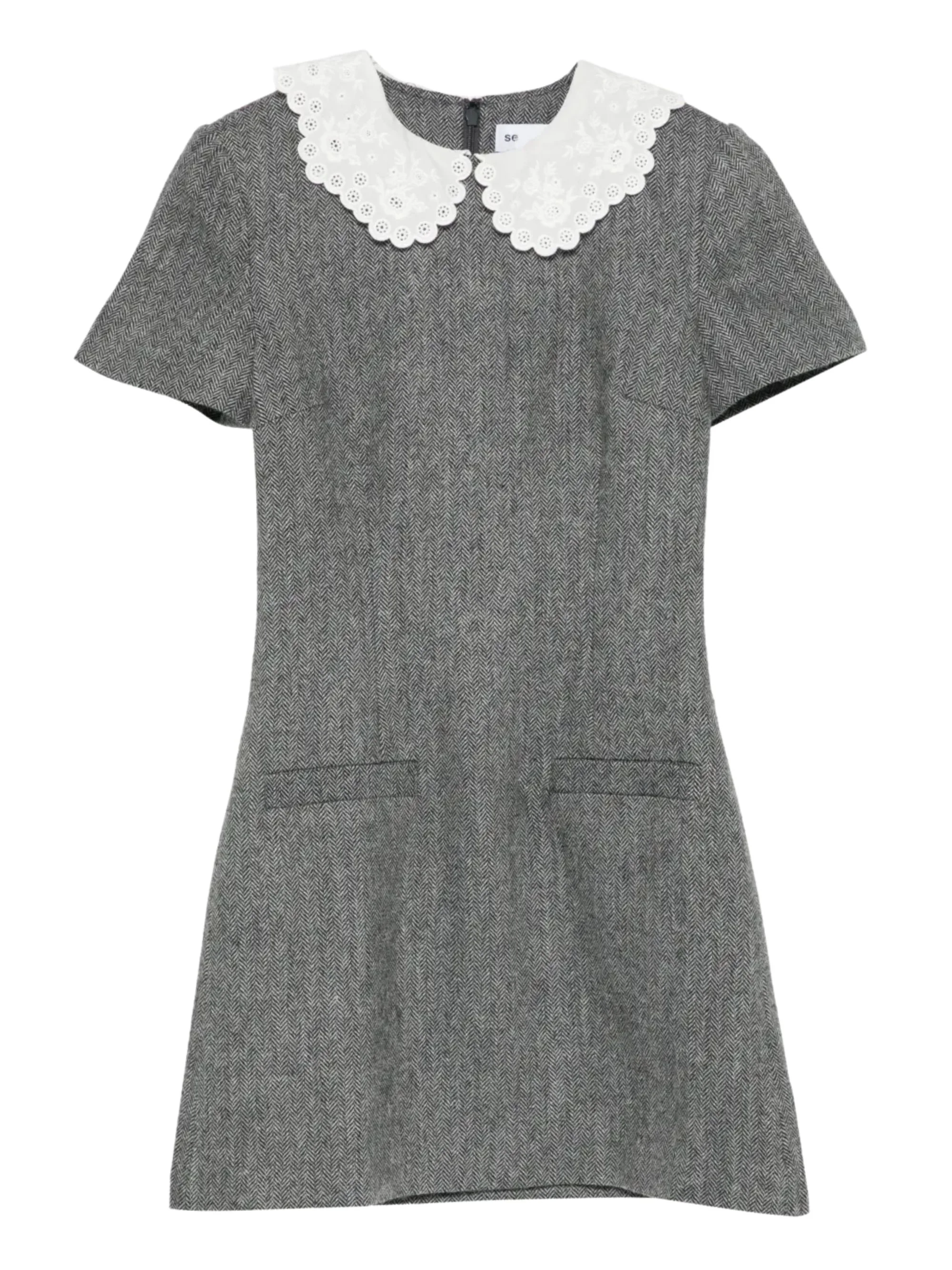 Self-portrait SELF PORTRAIT Herringbone Wool-blend Minidress