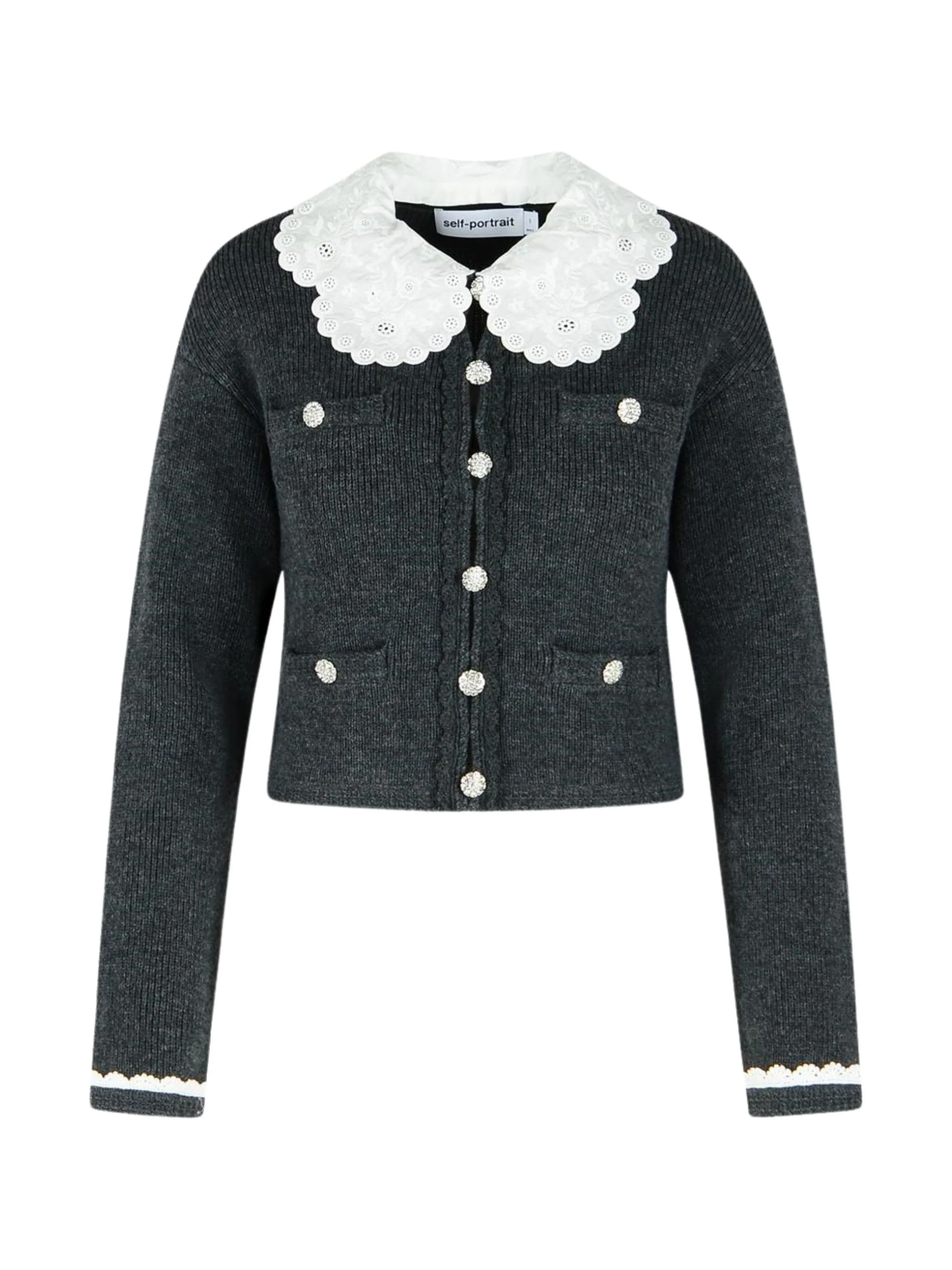 Self-portrait SELF PORTRAIT Lace Collar Cardigan
