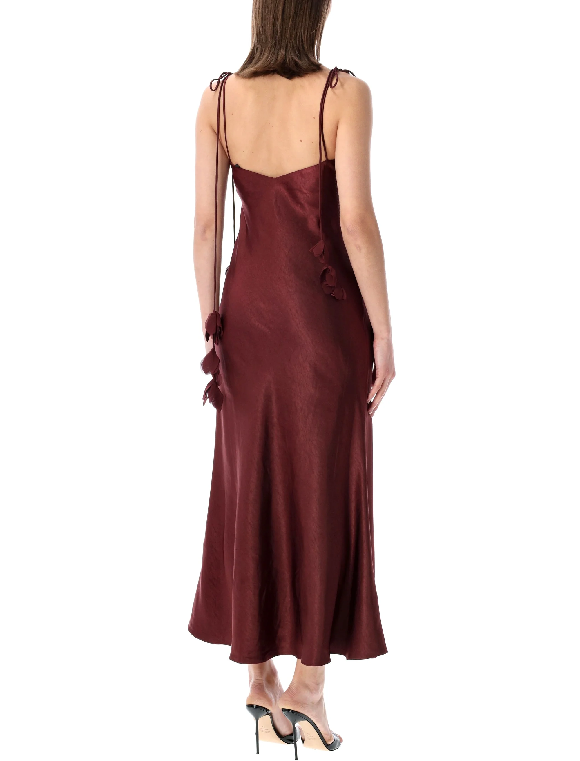 Self-portrait SELF PORTRAIT Satin Flower Midi Dress - Image 2