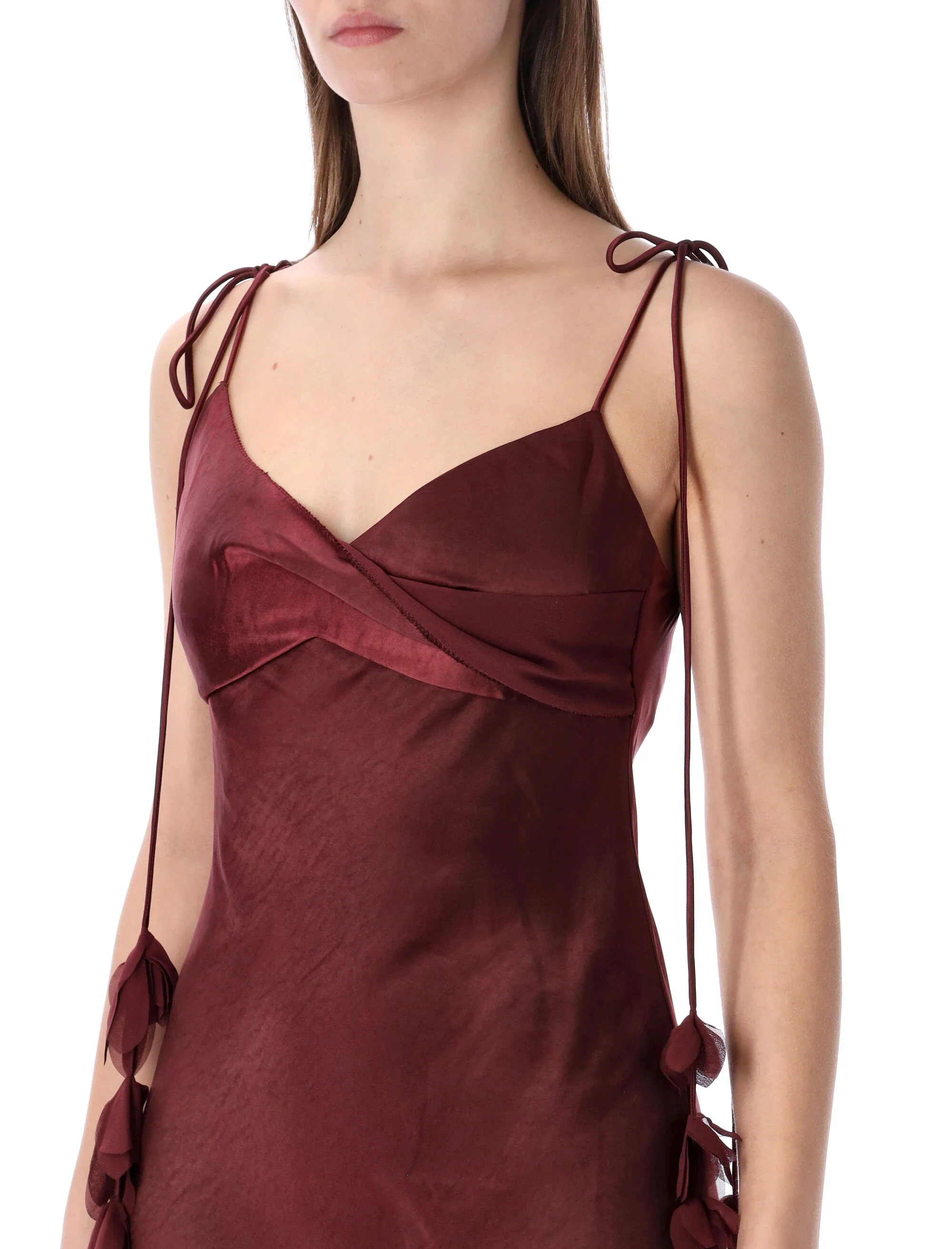 Self-portrait SELF PORTRAIT Satin Flower Midi Dress - Image 3