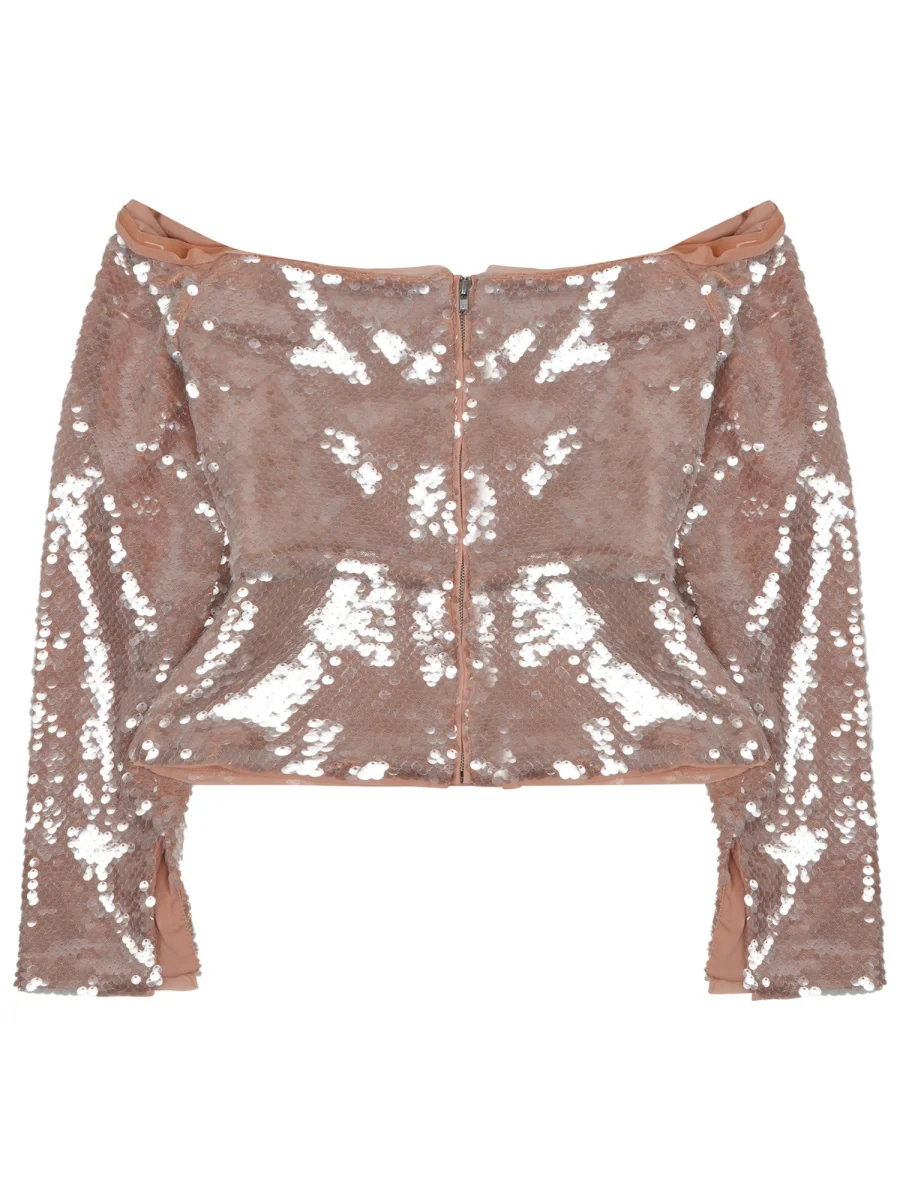 SELF-PORTRAIT Sequined Off-shoulder Top - Image 2