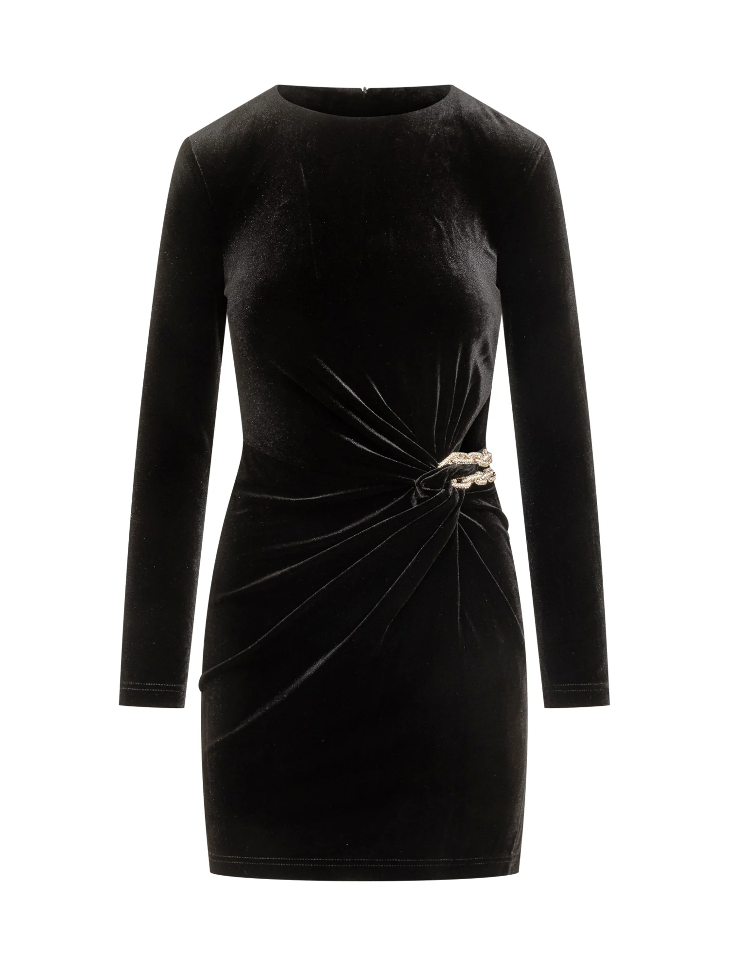 Self-portrait Suit Mini Draped Velvet Dress