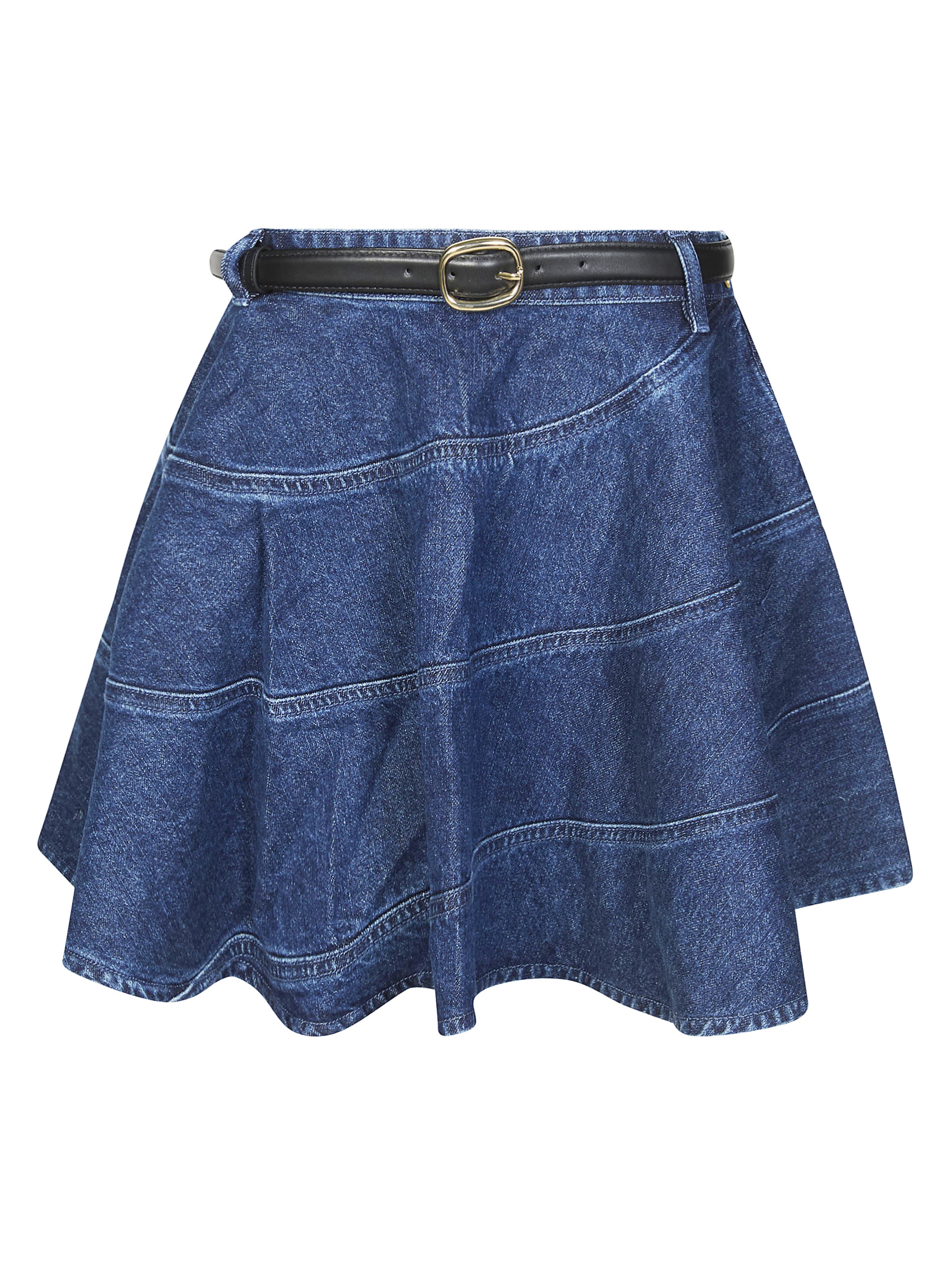 Self-portrait Women's A-Line Denim Midi Skirt