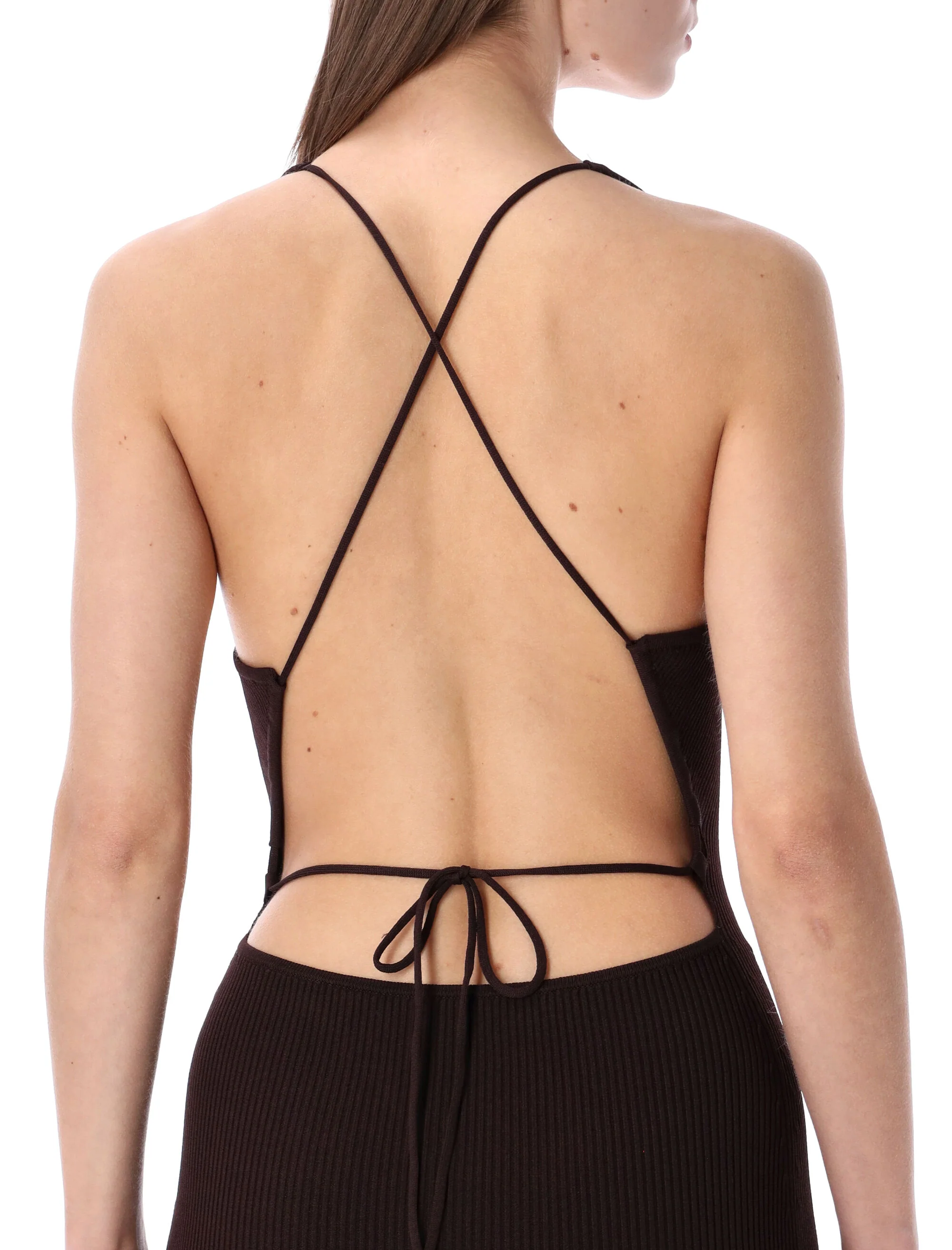 Sessun Fitted Mini Dress with Open Back and Waist Ties - Size S - Image 3