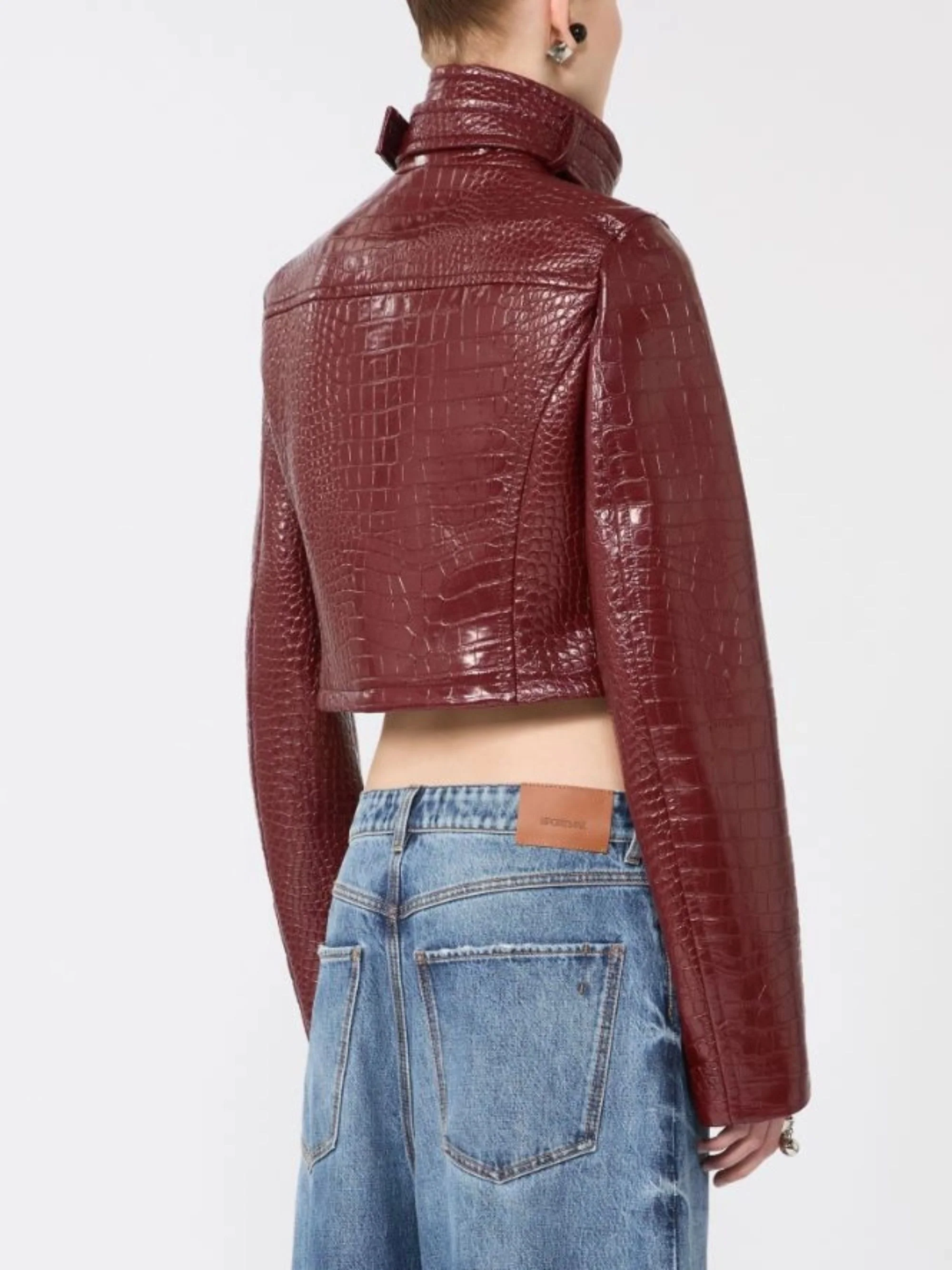 SportMax Alligator-Print Collar Jacket - Image 3