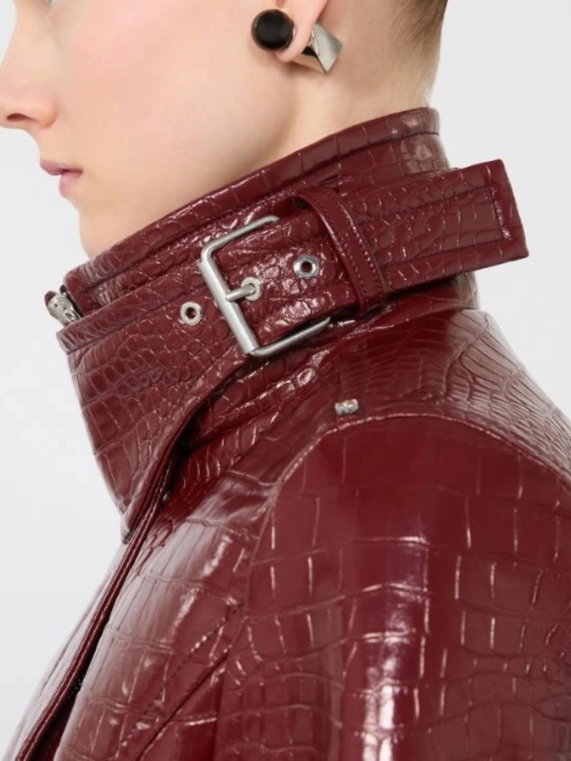 SportMax Alligator-Print Collar Jacket - Image 4