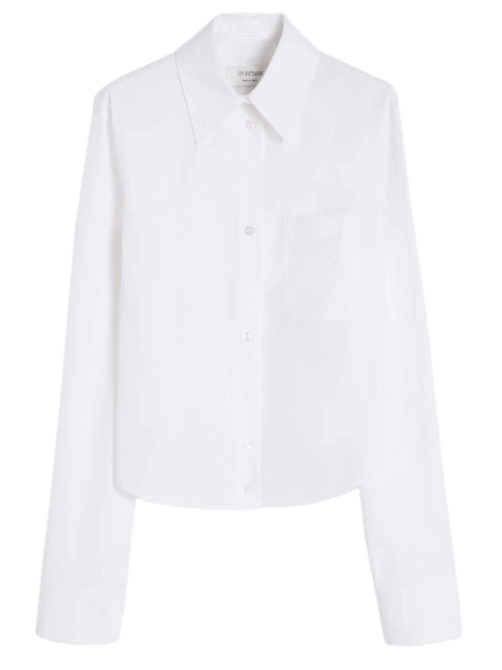 SportMax Cotton Cropped Shirt with Pleated Back