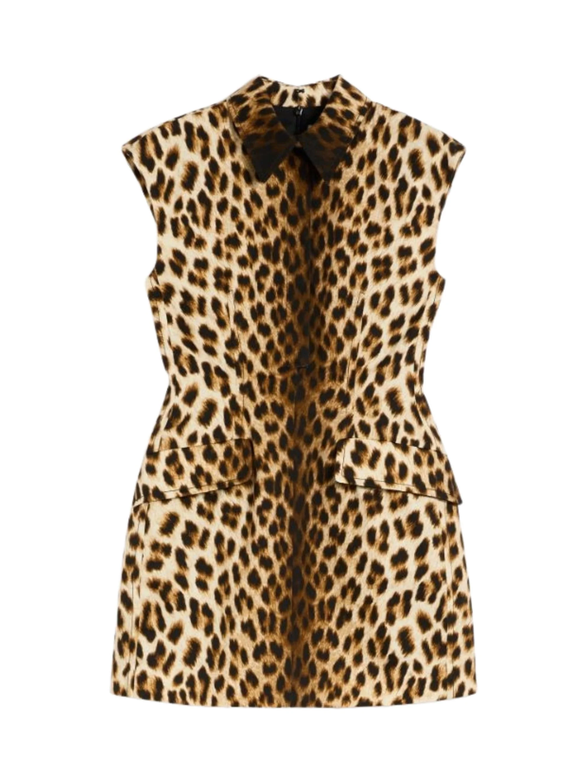 SportMax Cotton Mini Dress with Animal Print
