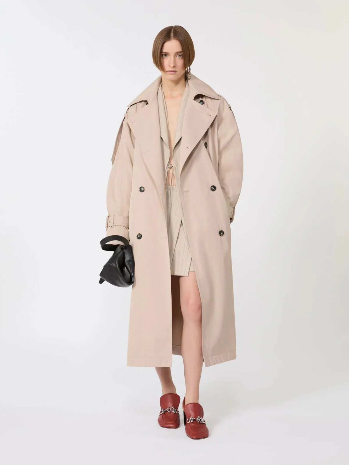 Sportmax Double-Breasted Closure Jacket with Fabric Belt - Women's Size S - Image 2