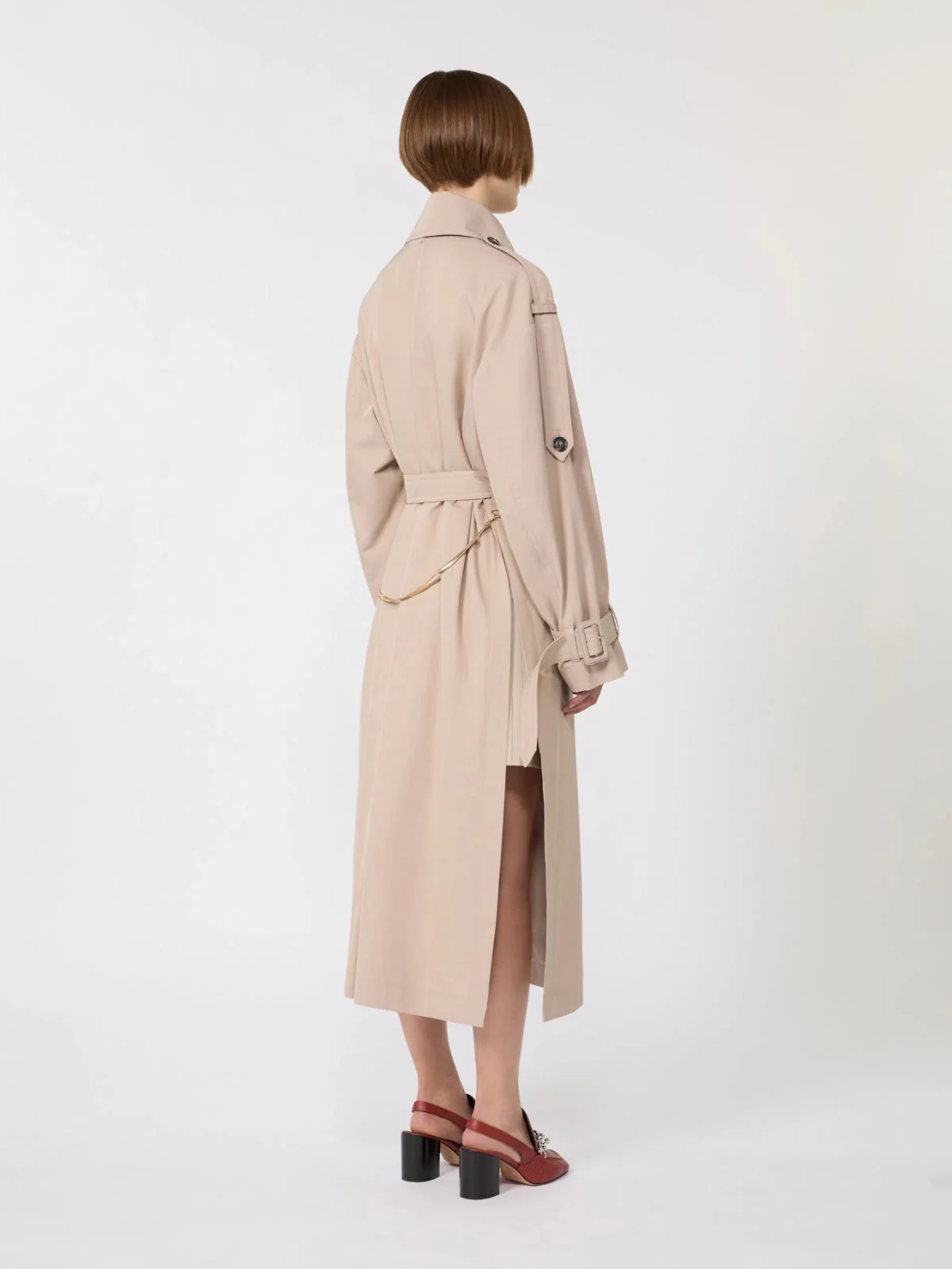 Sportmax Double-Breasted Closure Jacket with Fabric Belt - Women's Size S - Image 3