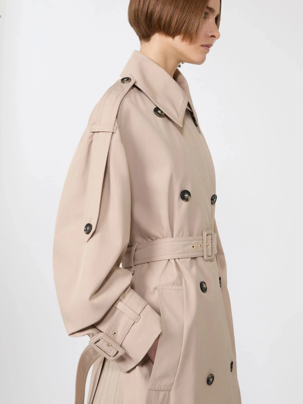 Sportmax Double-Breasted Closure Jacket with Fabric Belt - Women's Size S - Image 4