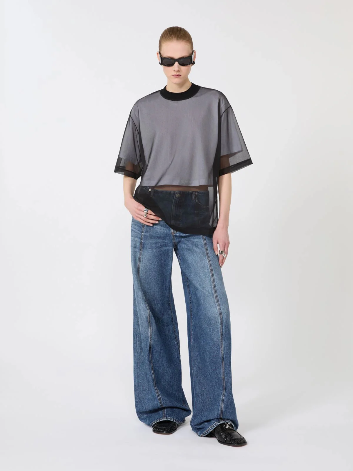 Sportmax Feminine Round Neck T-Shirt with Short Sleeves - Size S - Image 2