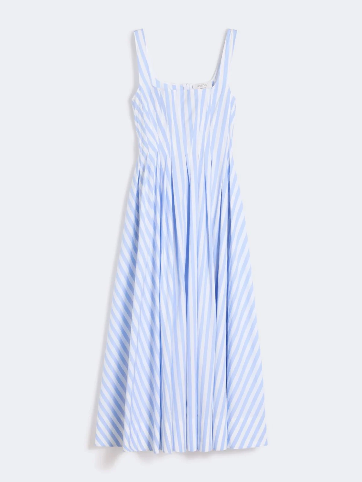 Sportmax Fitted Cotton-Poplin Dress with Square Neckline and Pockets