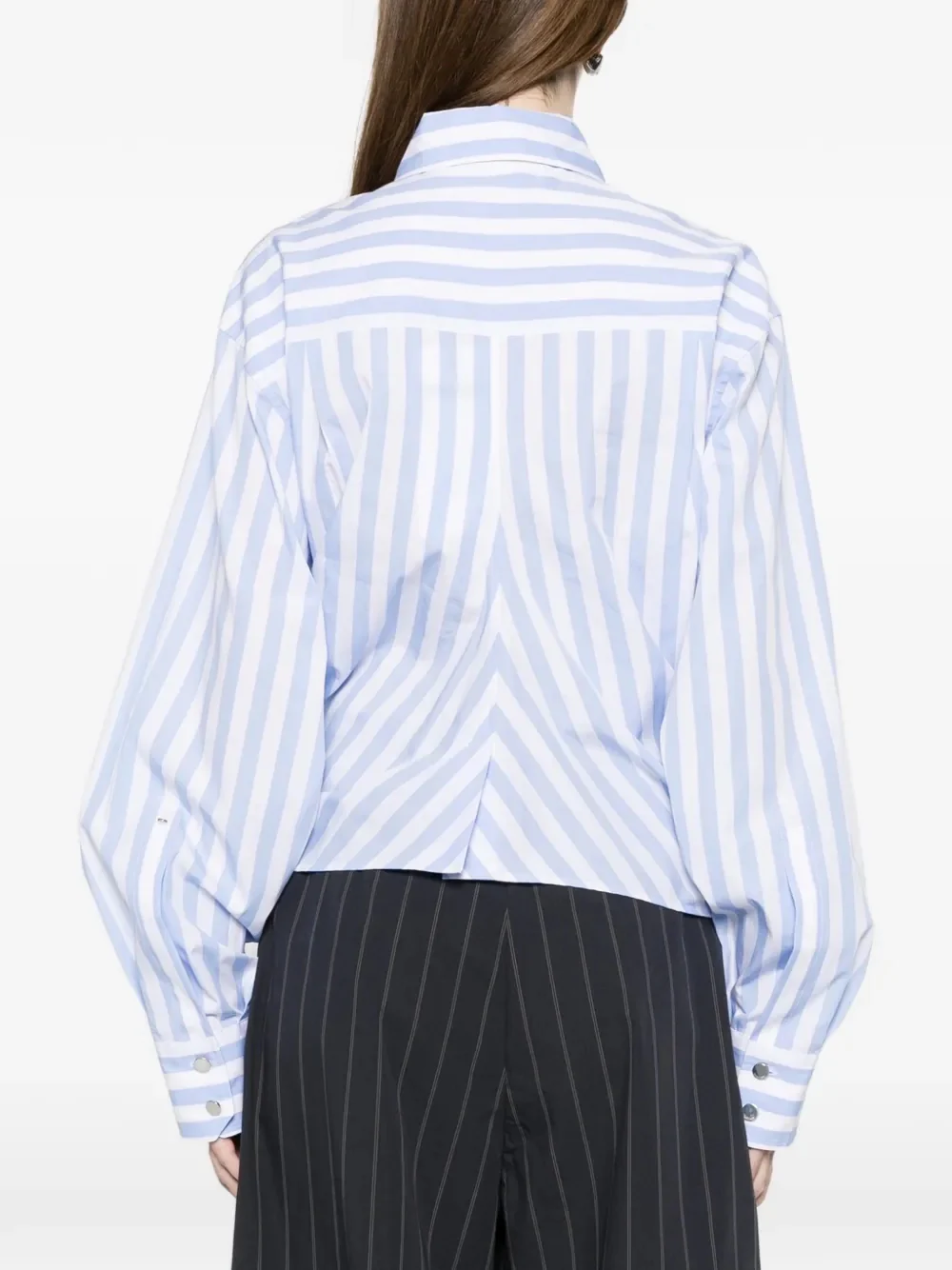 Sportmax Long Sleeve Cotton Shirt with Chest Pocket and Button Closure - Image 2