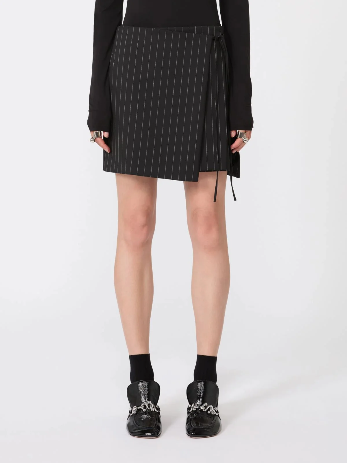 Sportmax Low-Waist Double-Wrap Skirt with Snap Button Fastening - Size 40 - Image 3