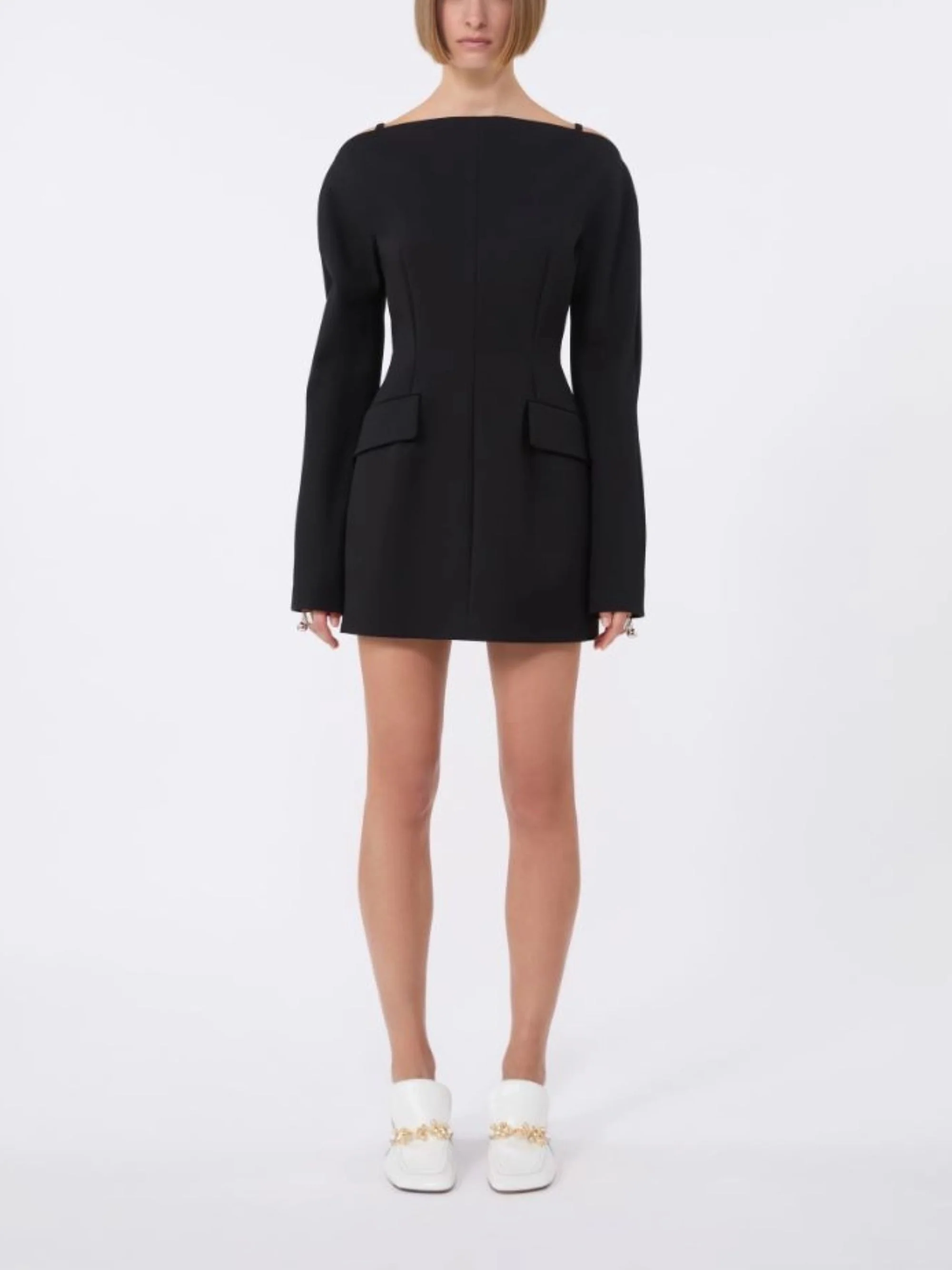SportMax Shoulder Pad Mini Dress - Image 2