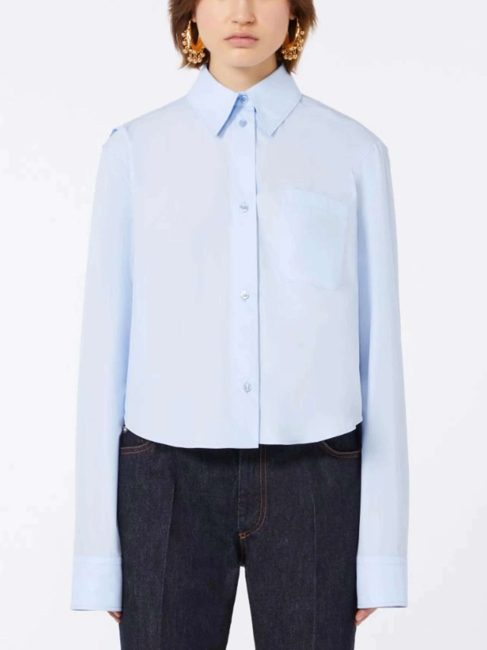 Sportmax Straight Fit Women's Shirt with Front Buttons and Chest Pocket - Image 2