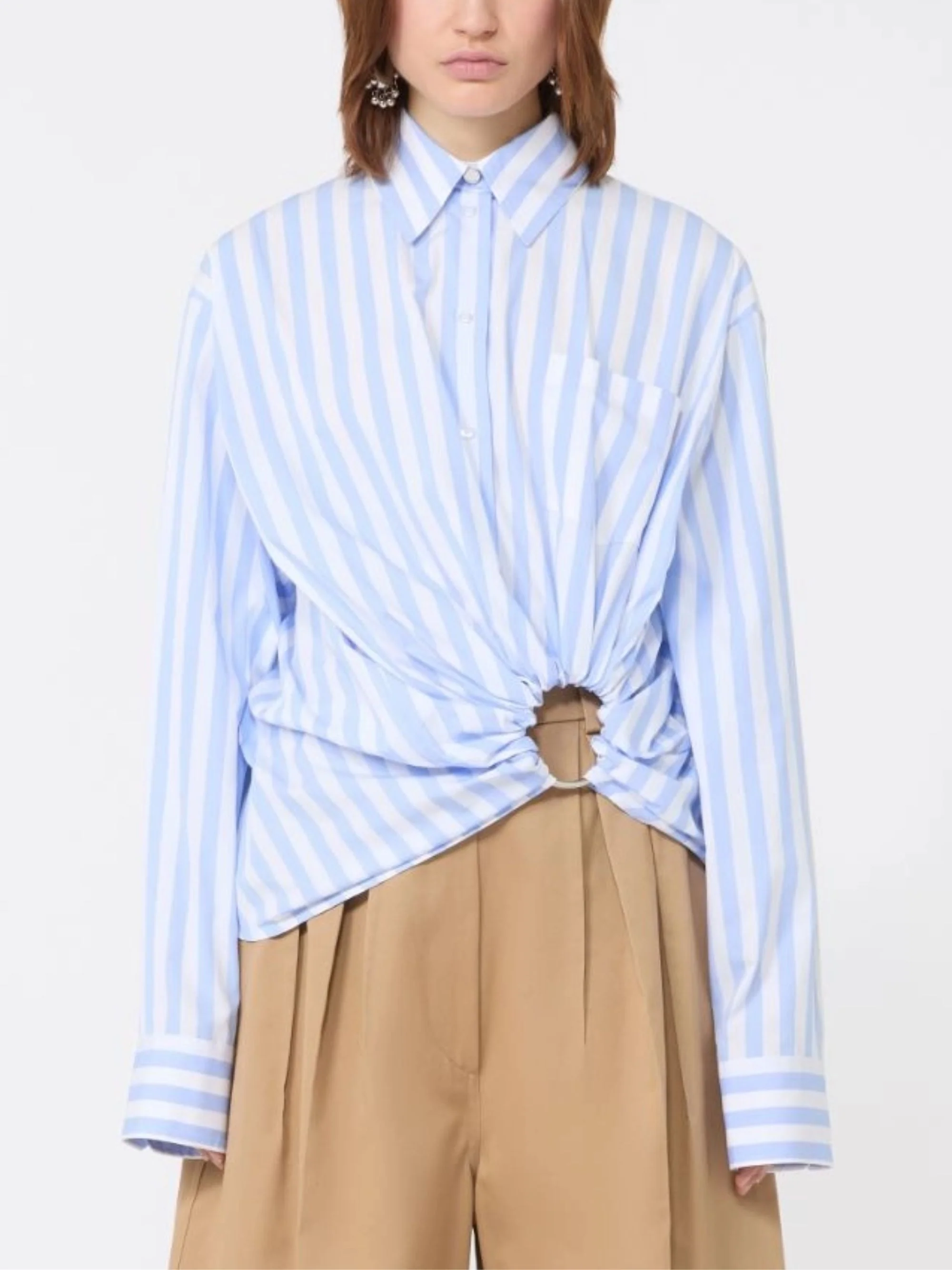 Sportmax Stylish Poplin Shirt with Carabiner Detail - Image 2