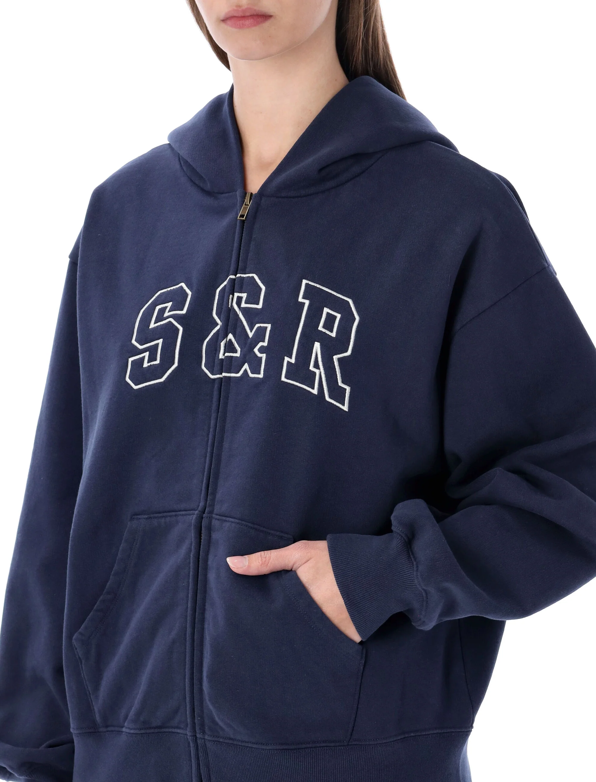 Sporty & Rich Slightly Oversized Zip Hoodie - Image 3